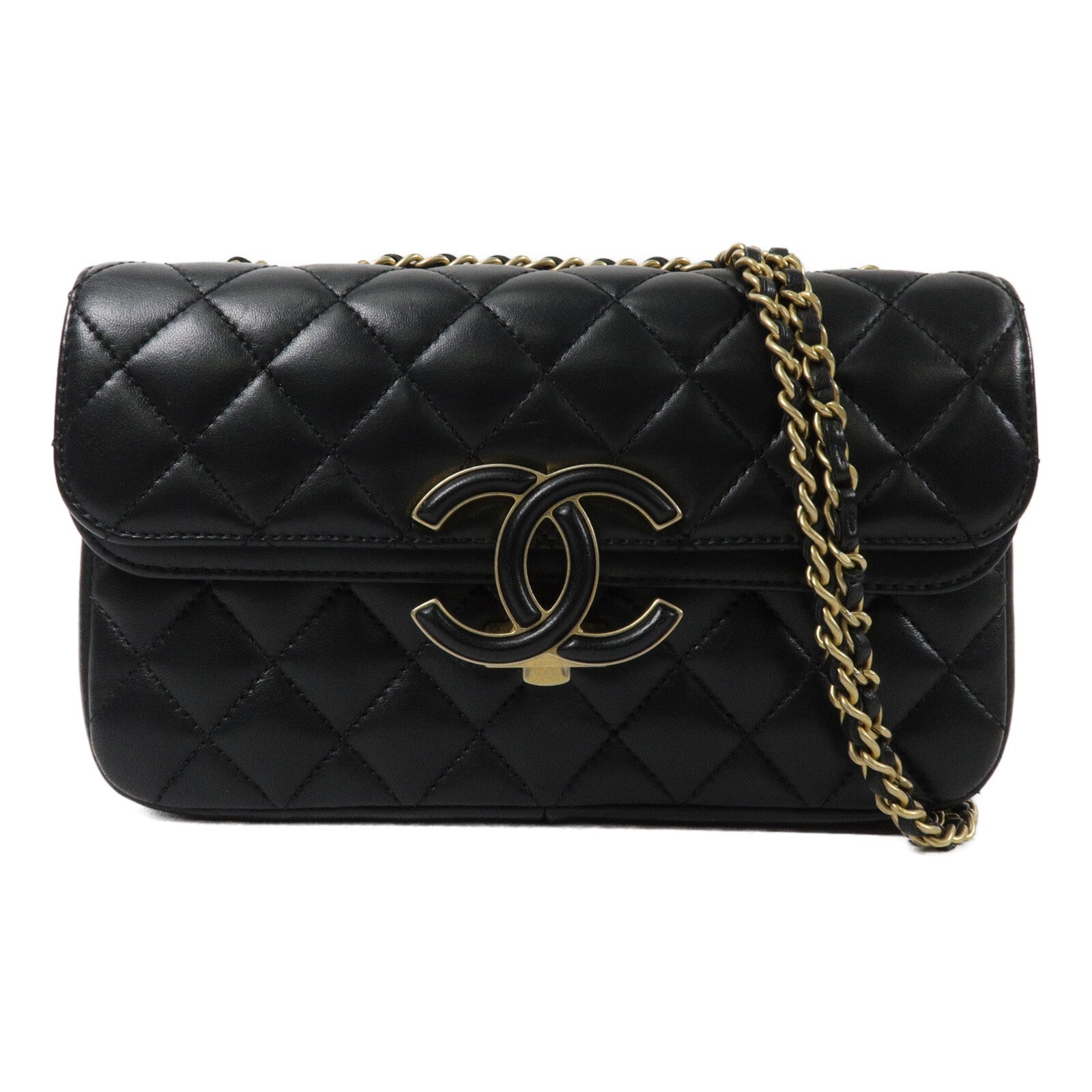 CHANEL 羊皮皮革CC Chic Flap Bag鏈帶肩背袋