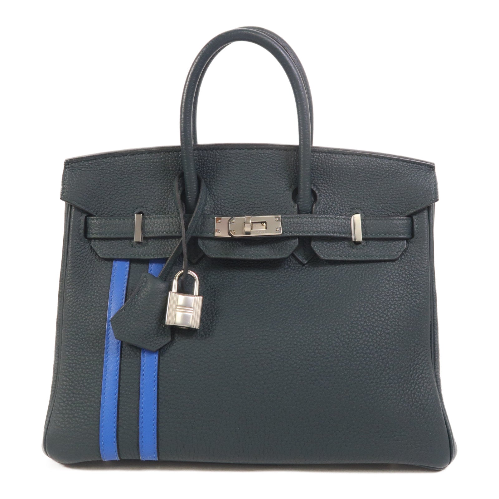 HERMES Togo皮革Birkin 25 2018 Limited Edition手挽袋Vert Cypress/Bleu Zellige