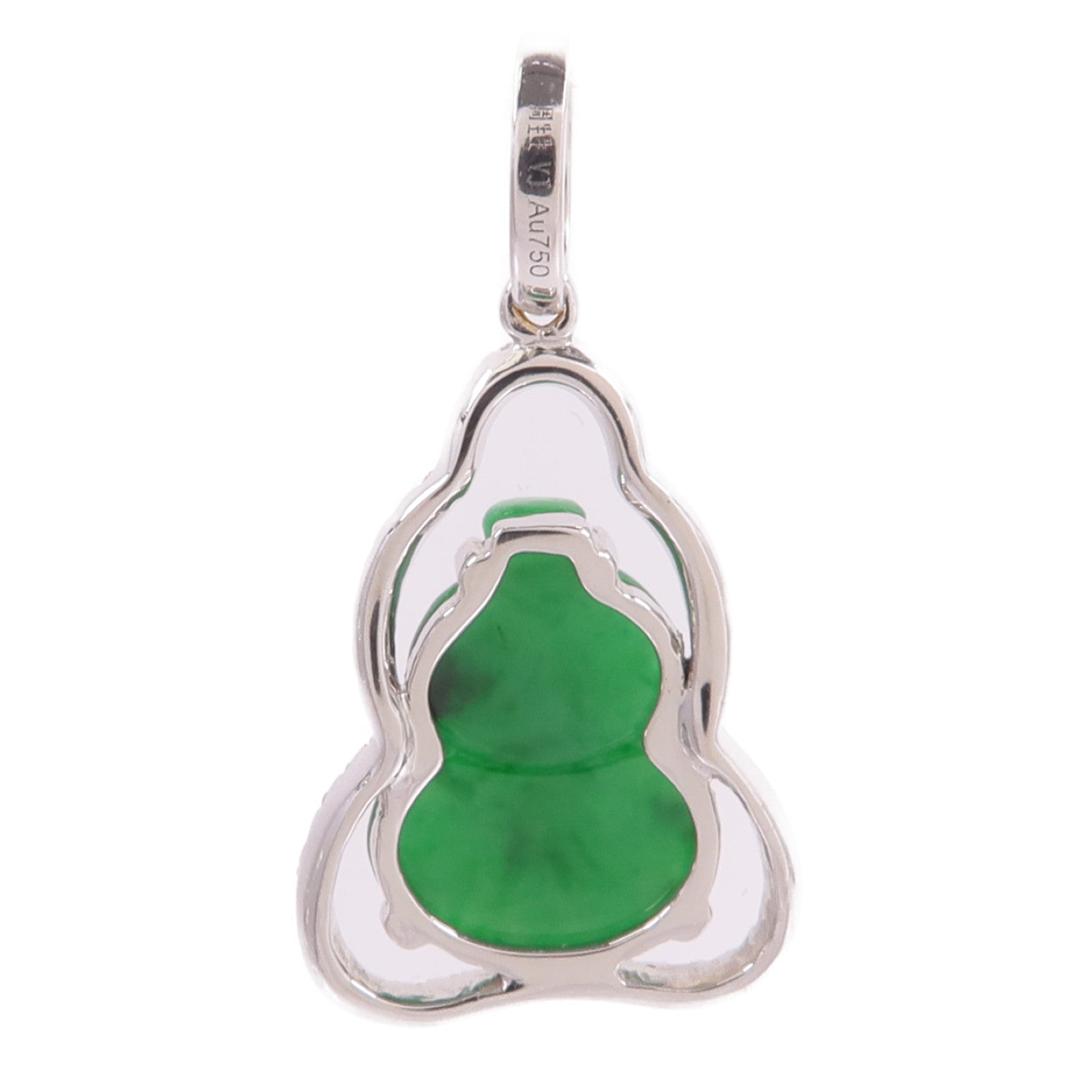 JEWELRY 18K白金Jade Diamond Pendant Top翡翠/鑽石吊墜