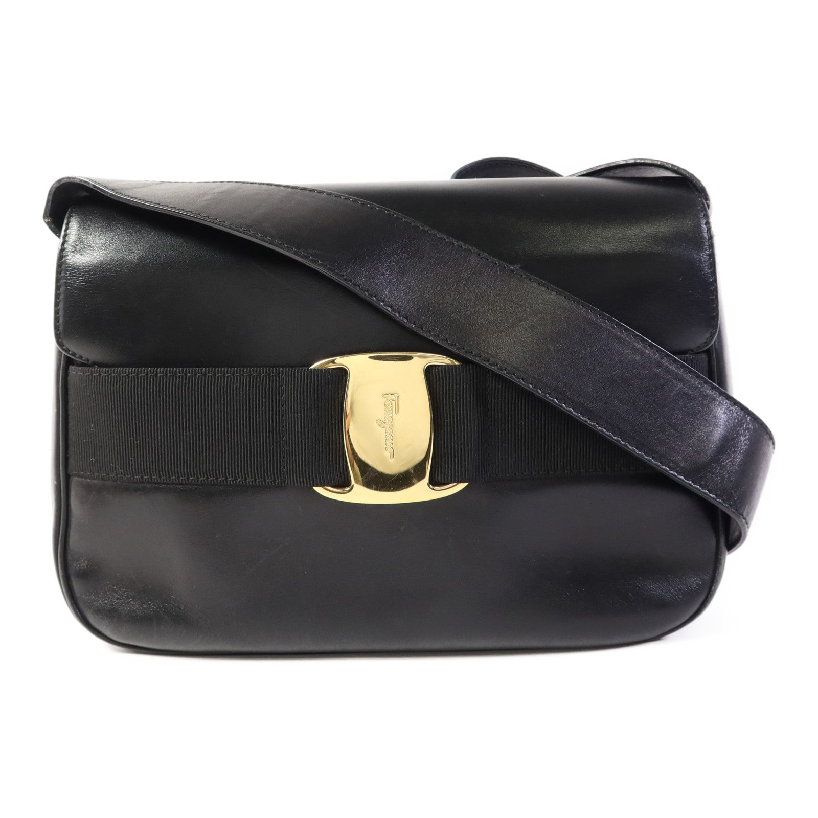 Salvatore Ferragamo 牛皮皮革Shoulder Bag金扣肩背袋