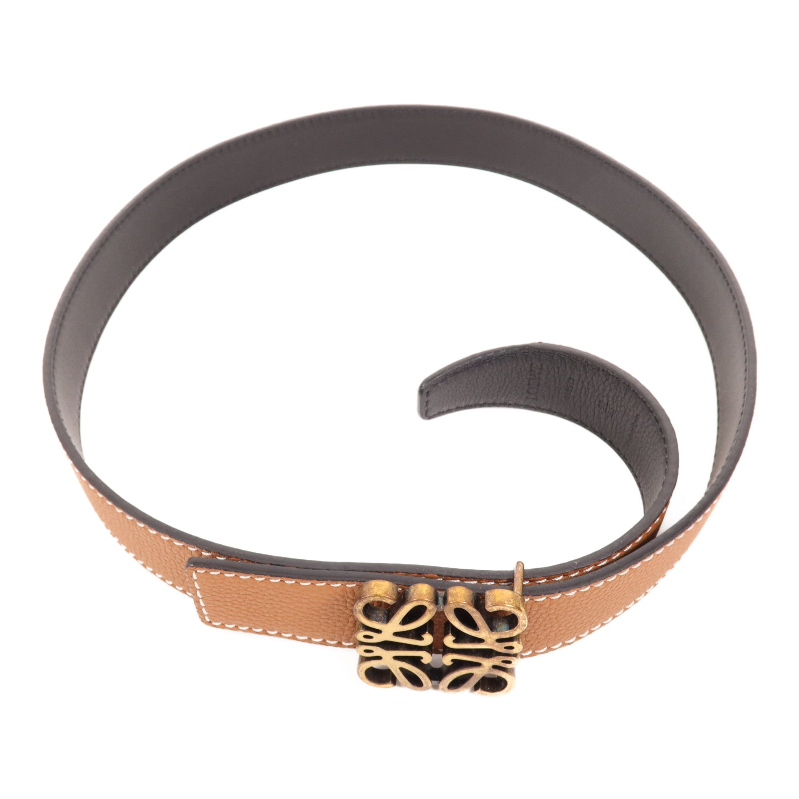 LOEWE 牛皮皮革Belt金扣皮帶