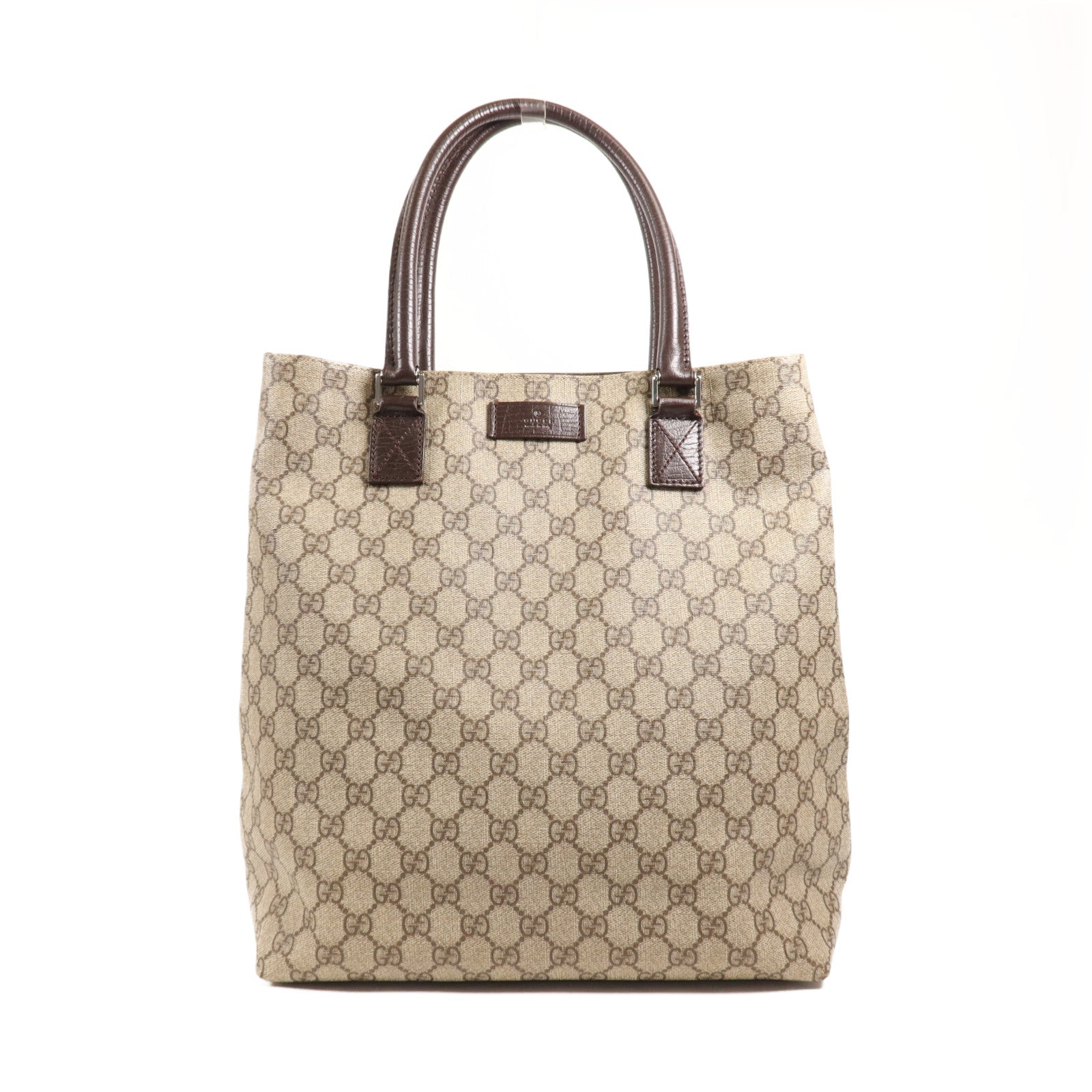 GUCCI 塗層帆布Tote Bag銀扣肩背袋