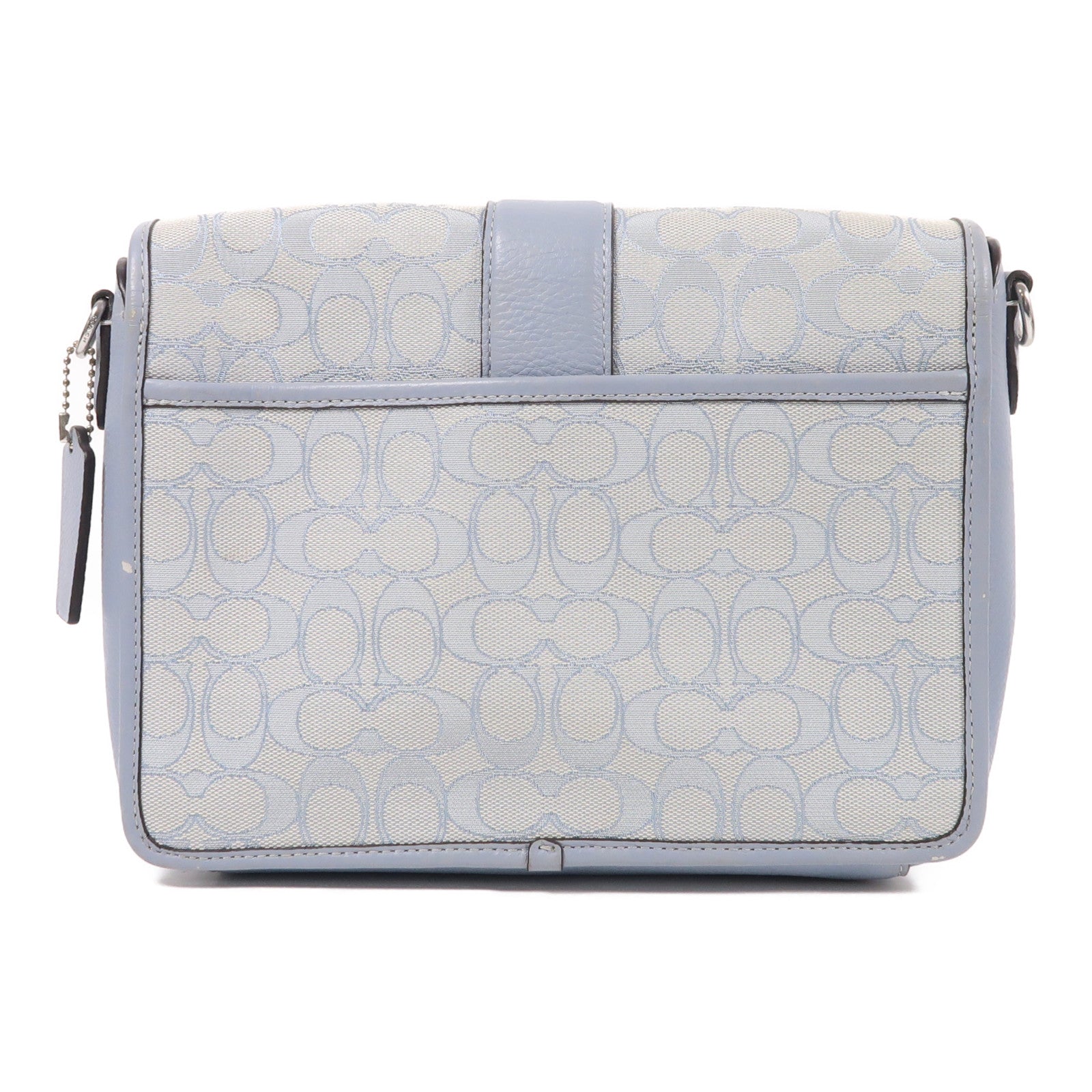 COACH 帆布Shoulder Bag銀扣肩背袋