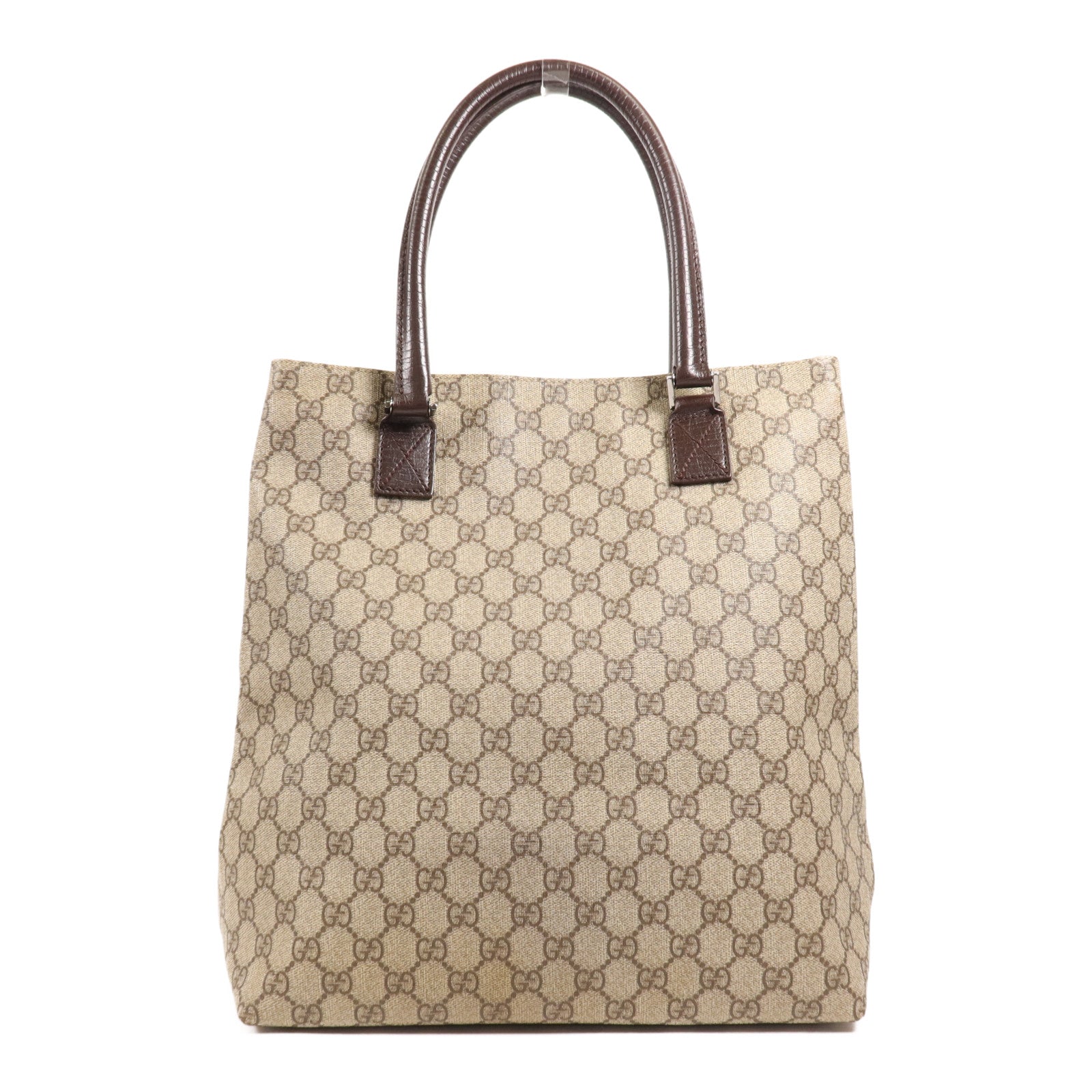 GUCCI 塗層帆布Tote Bag銀扣肩背袋