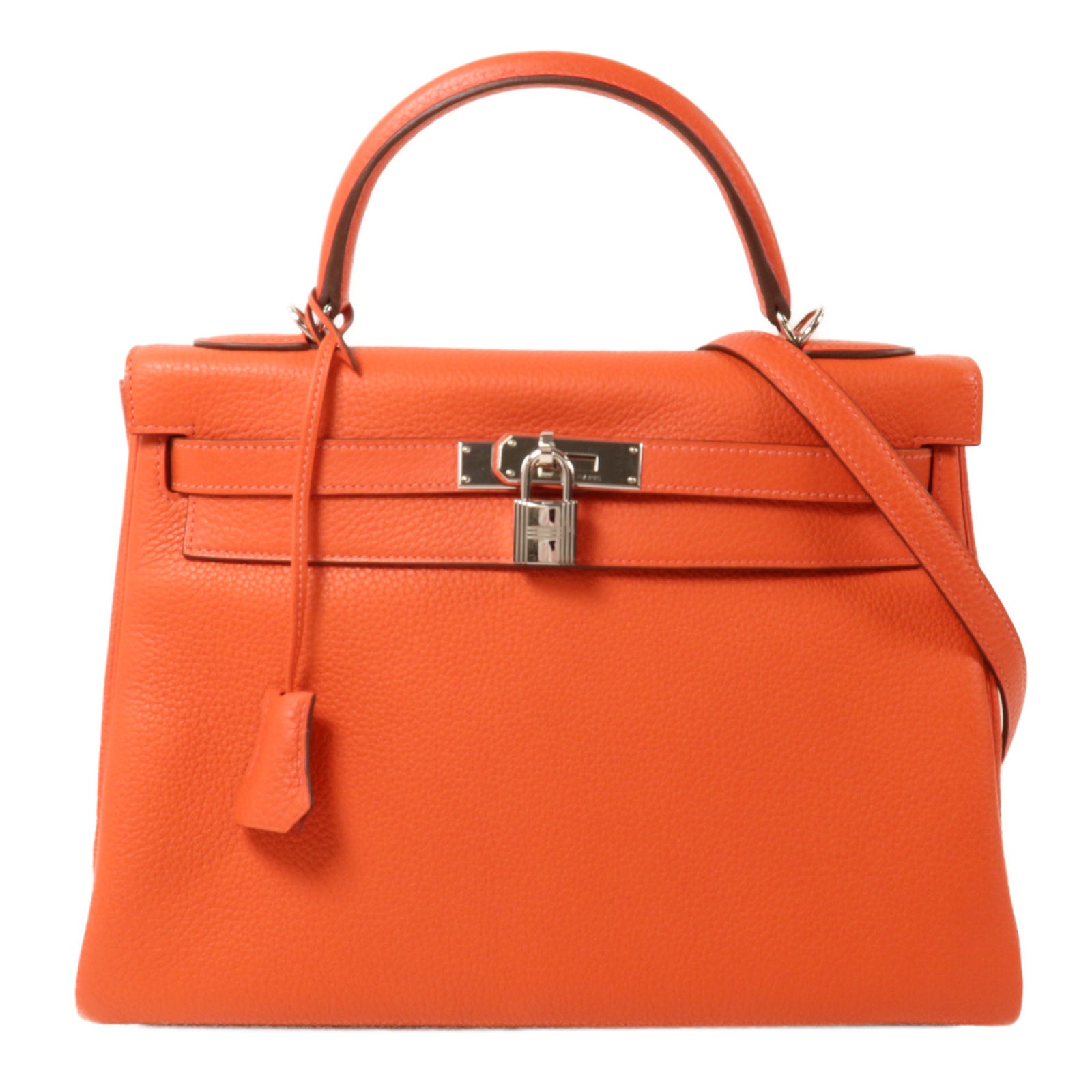 HERMES Clemence皮革Kelly 32手挽肩背兩用袋Rouge Pivoine