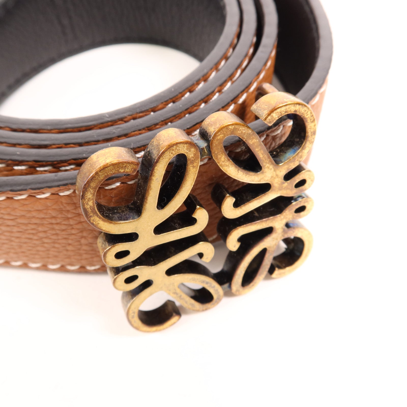 LOEWE 牛皮皮革Belt金扣皮帶