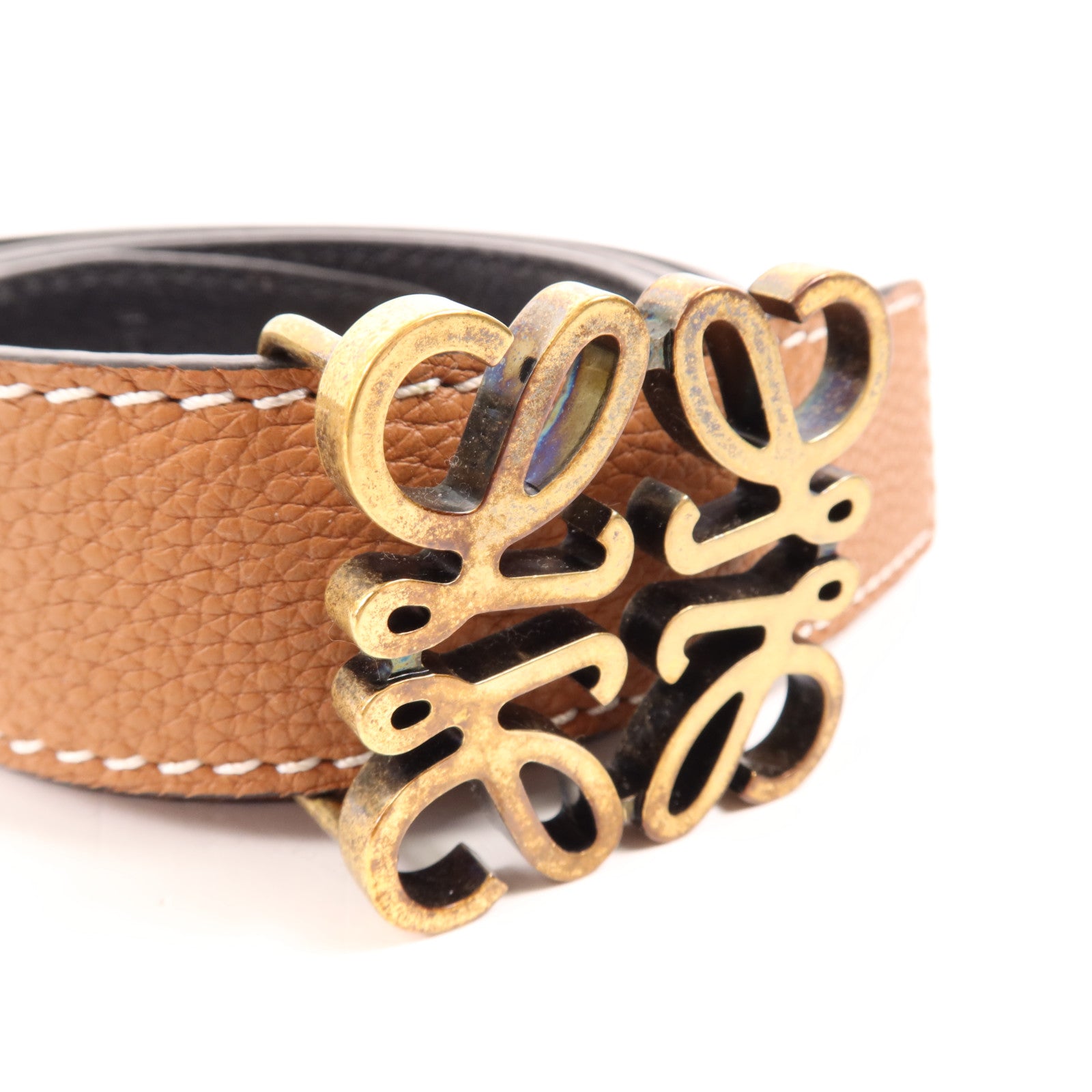 LOEWE 牛皮皮革Belt金扣皮帶