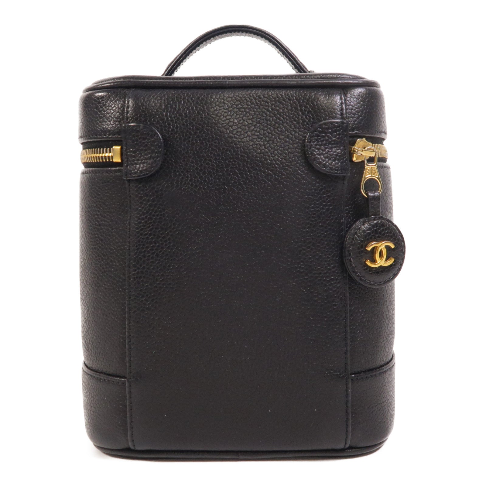 CHANEL 牛皮皮革Vintage Vanity Case金扣手挽袋