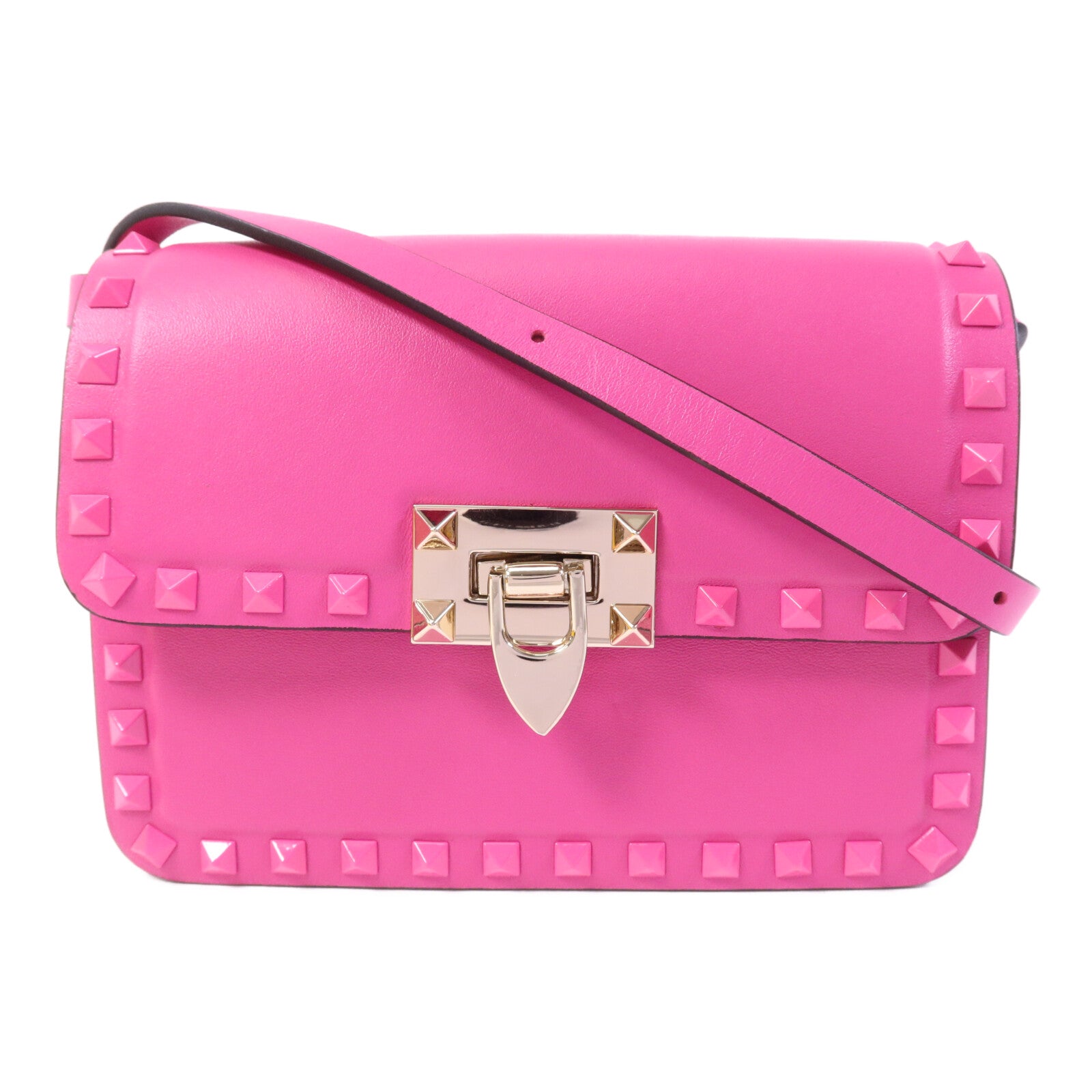 Valentino 牛皮皮革Rockstud 23金扣肩背袋