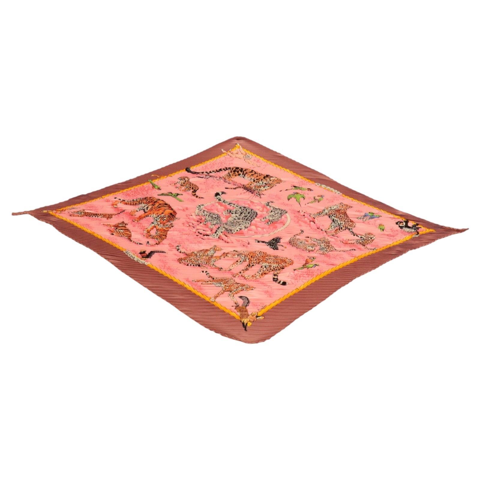 HERMES 絲質Pleated Triangle Scarf絲巾