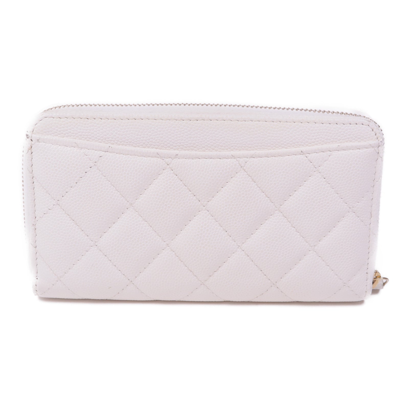 CHANEL 牛皮皮革Zipped Wallet金扣長錢包