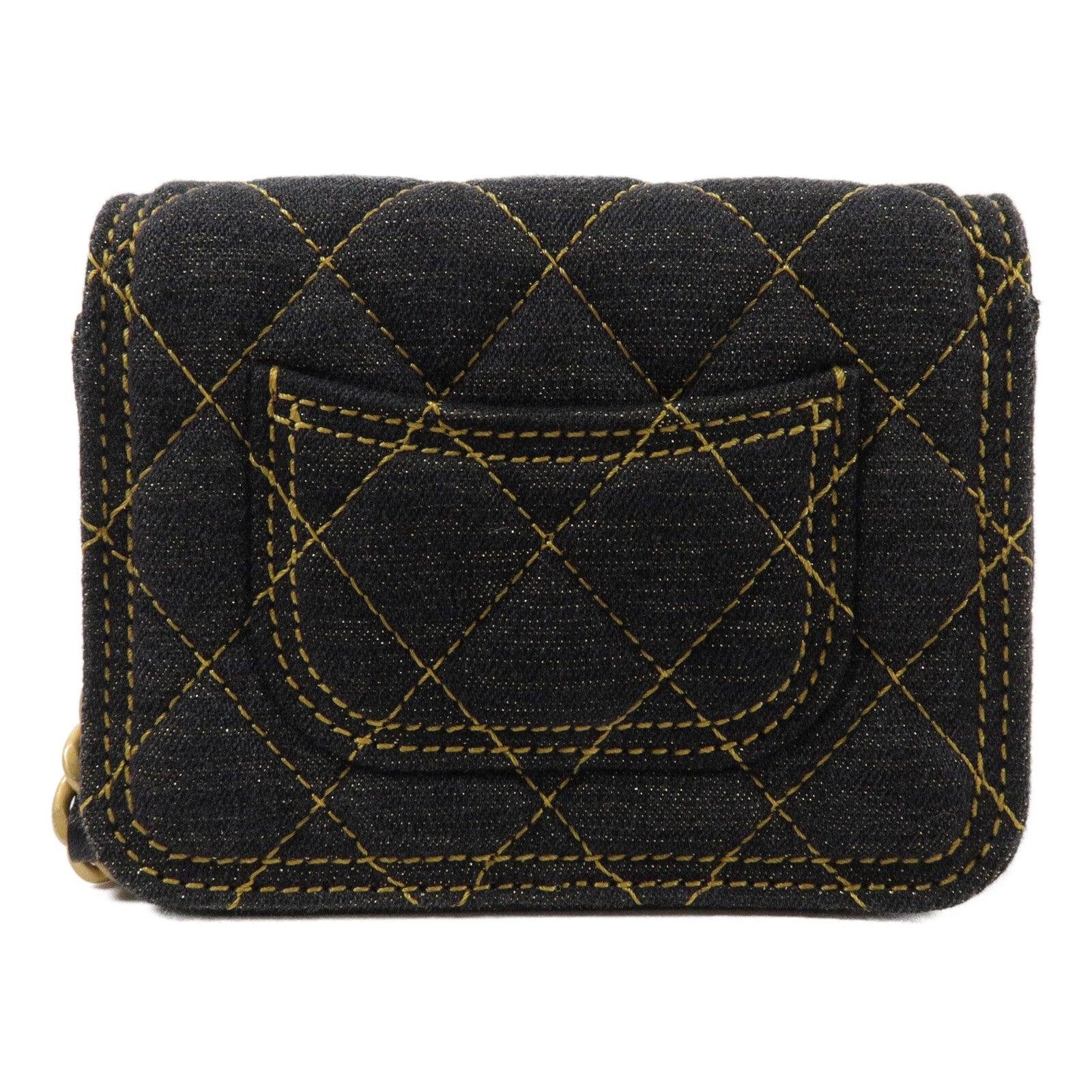 CHANEL 牛仔布Clutch with Chain鏈帶肩背袋