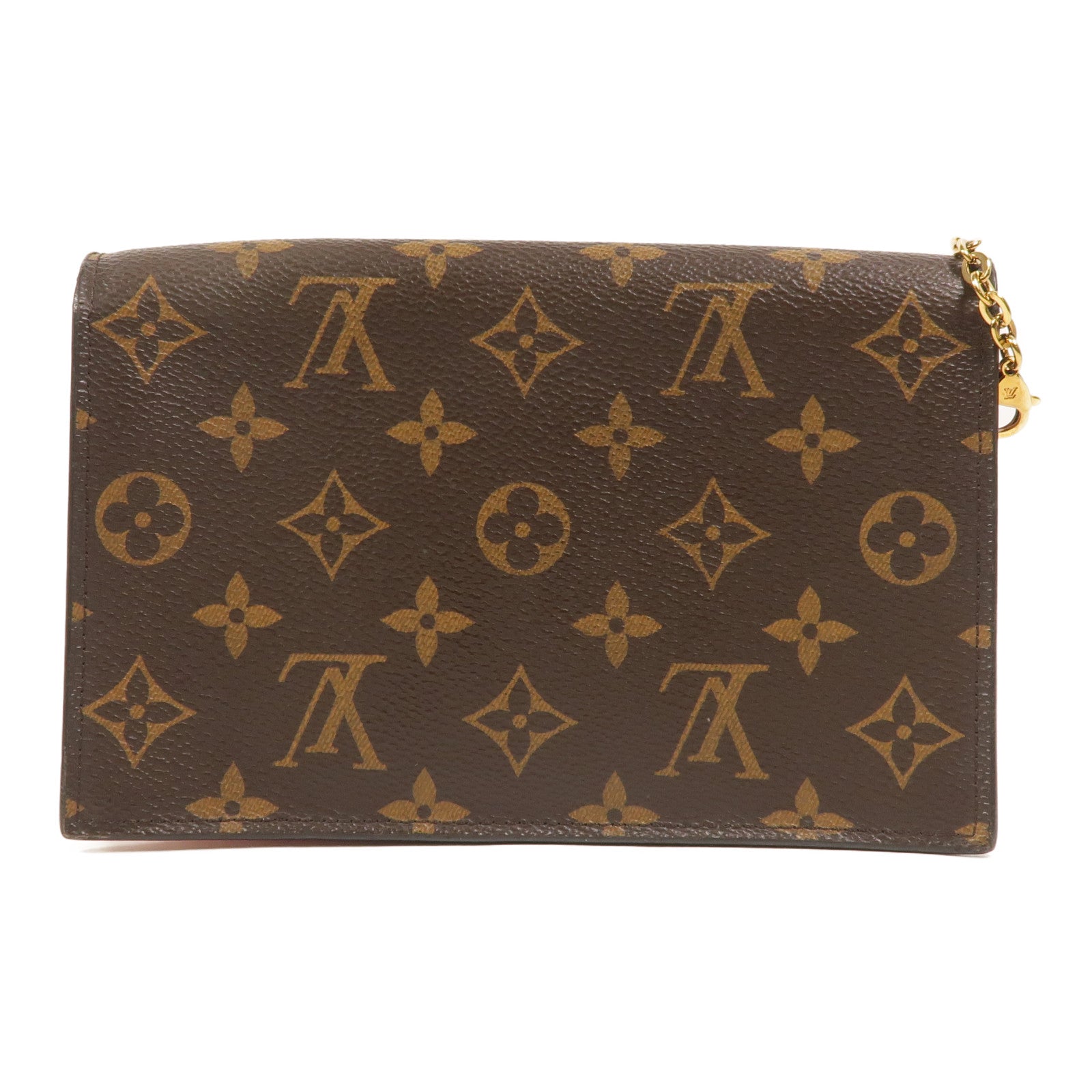 LOUIS VUITTON Monogram Flore Chain Wallet鏈帶肩背袋