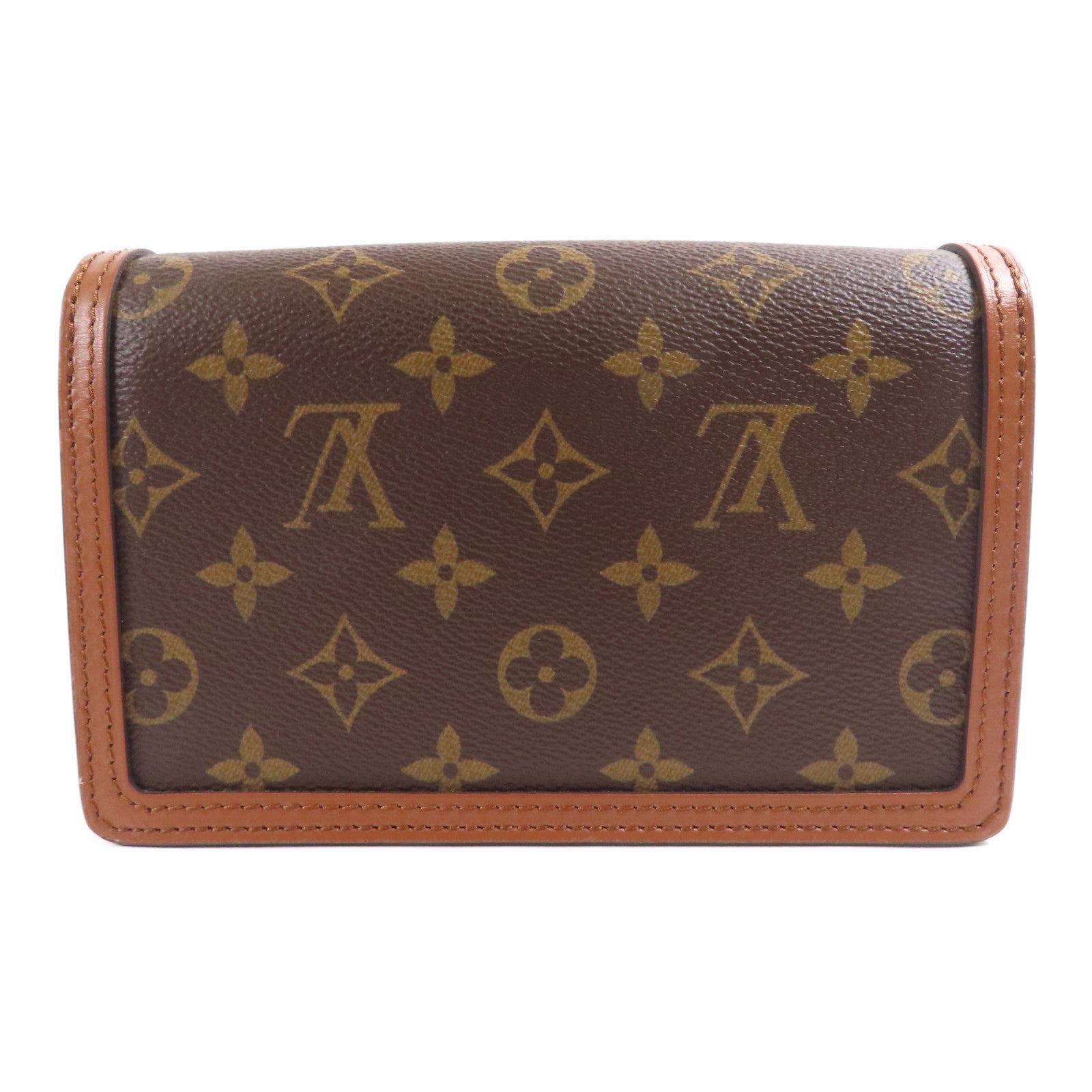 LOUIS VUITTON LV GHW Dauphine Chain Shoulder Bag M68746 Monogram Reverse Brown