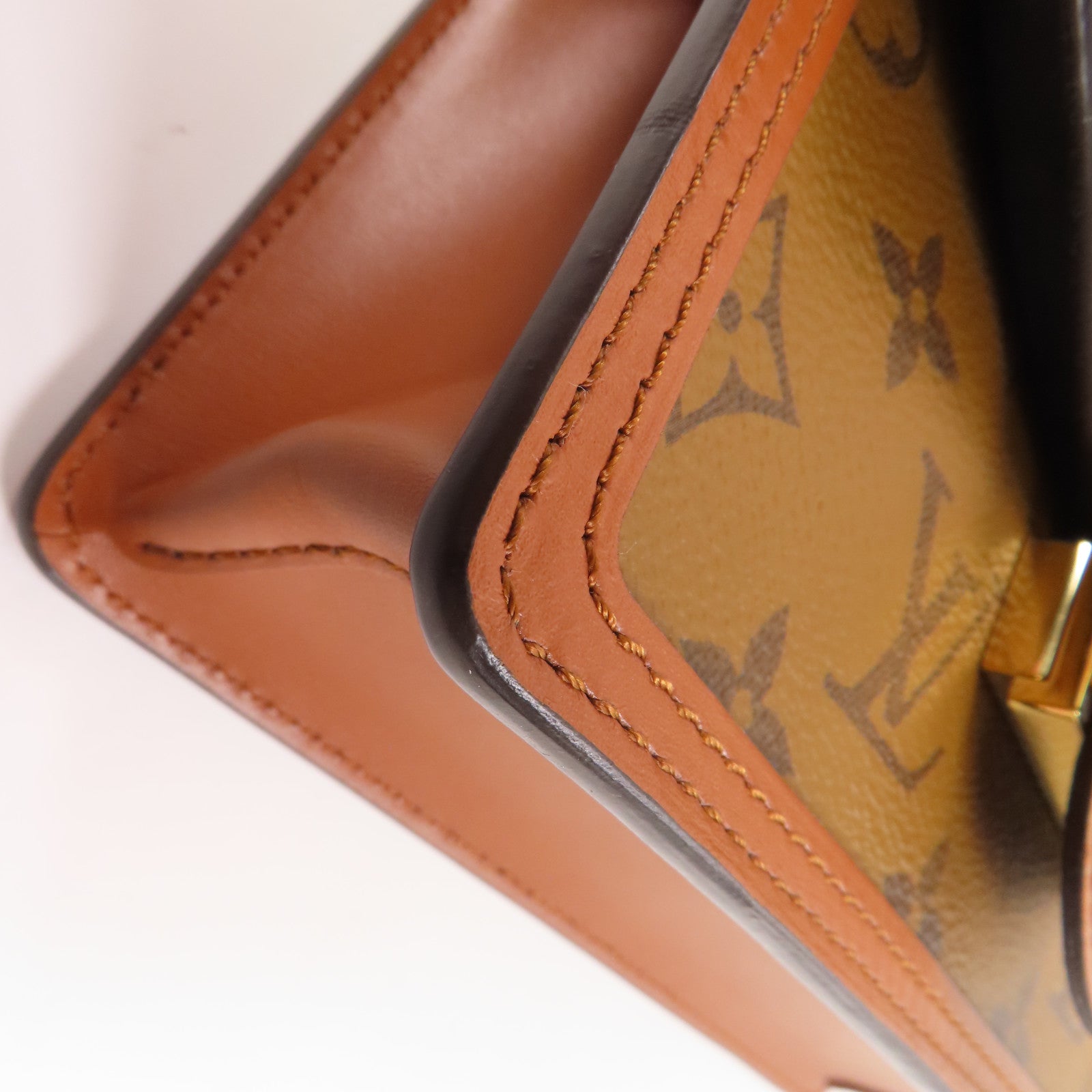 LOUIS VUITTON LV GHW Dauphine Chain Shoulder Bag M68746 Monogram Reverse Brown