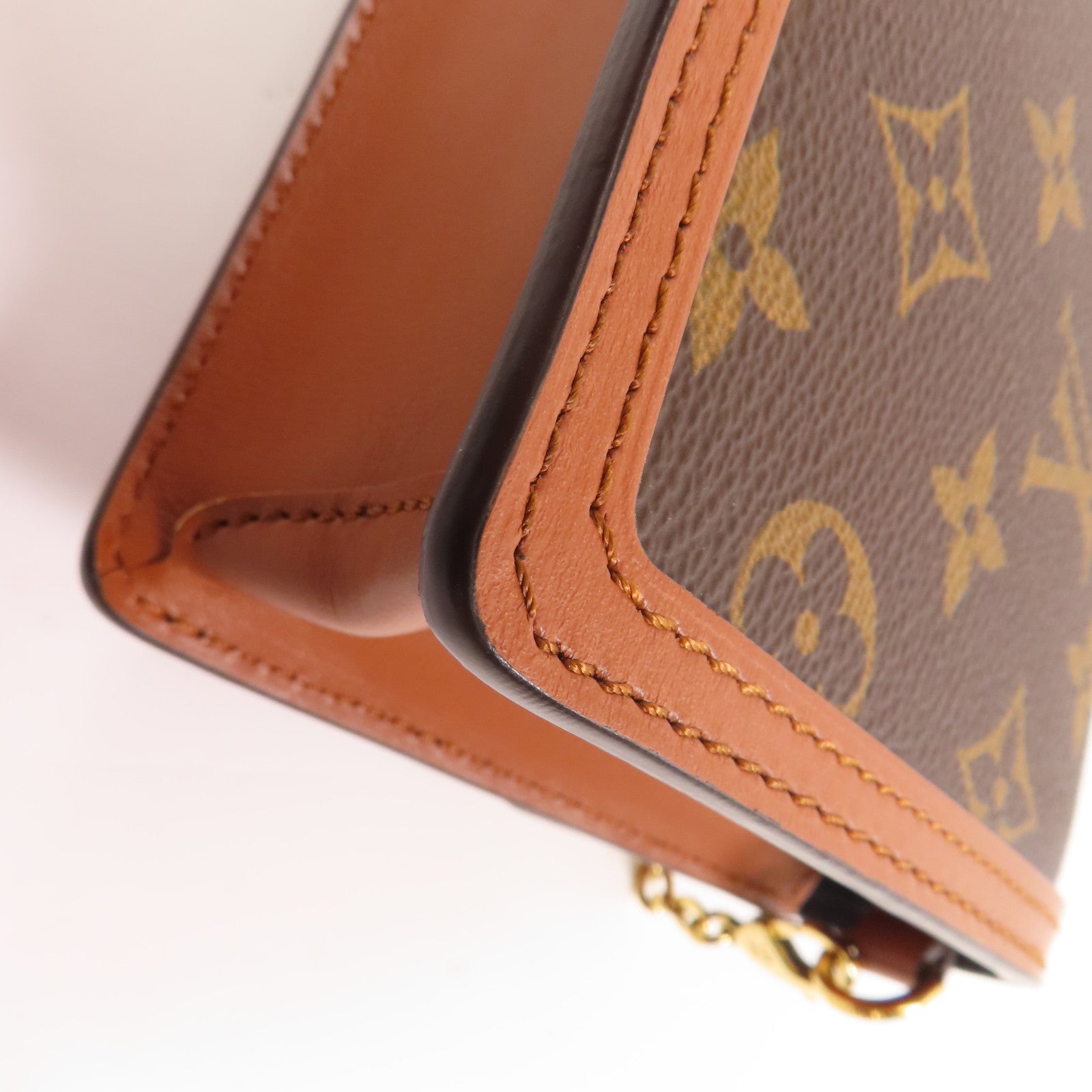 LOUIS VUITTON LV GHW Dauphine Chain Shoulder Bag M68746 Monogram Reverse Brown