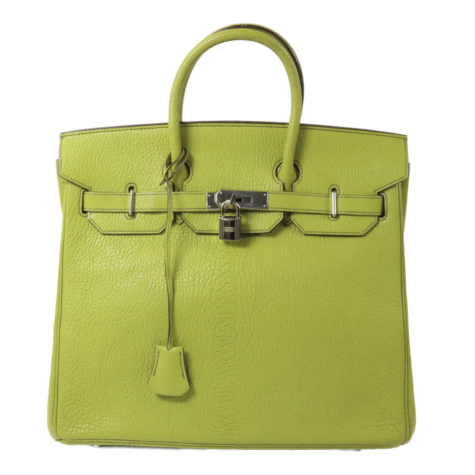 HERMES Chevre皮革Birkin 32 HAC手挽袋Vert Anis