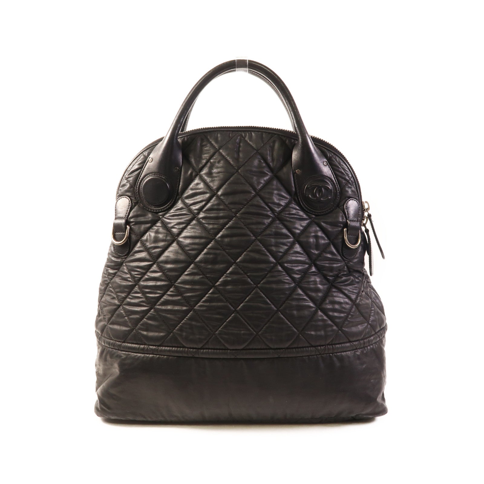 CHANEL 尼龍2 Way Bag銀扣手挽肩背兩用袋