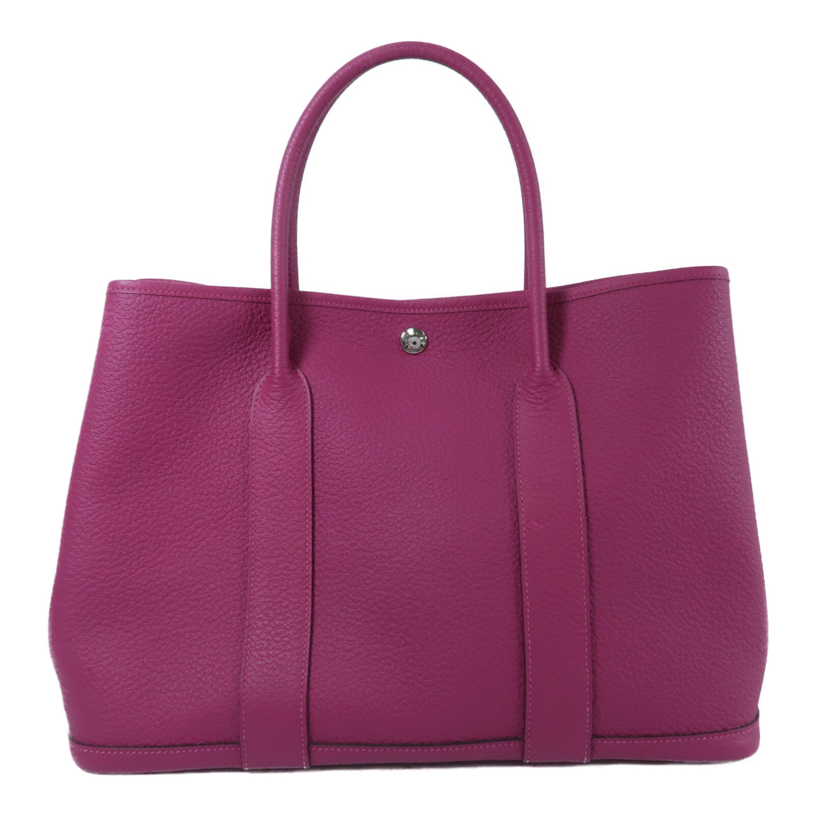 HERMES Country皮革Garden Party PM手挽袋Rose Pourpre
