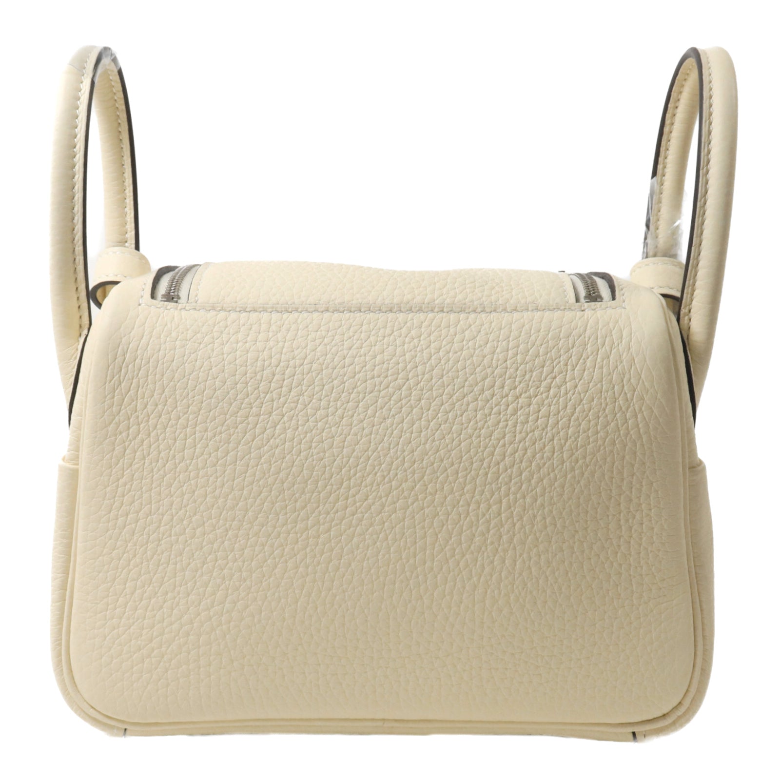 HERMES Clemence皮革Mini Lindy手挽肩背兩用袋Cream