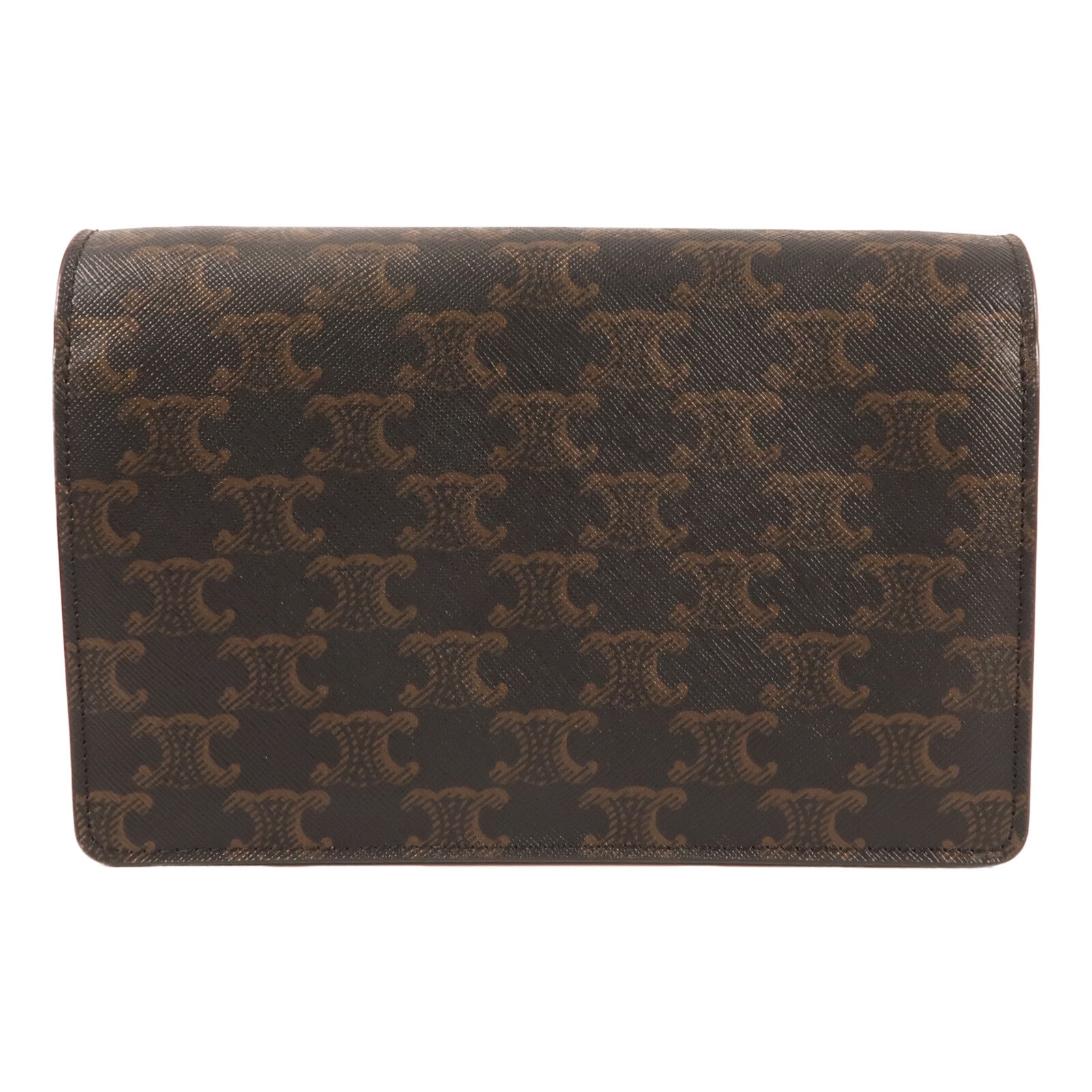 CELINE 塗層帆布Wallet On Strap金扣肩背袋