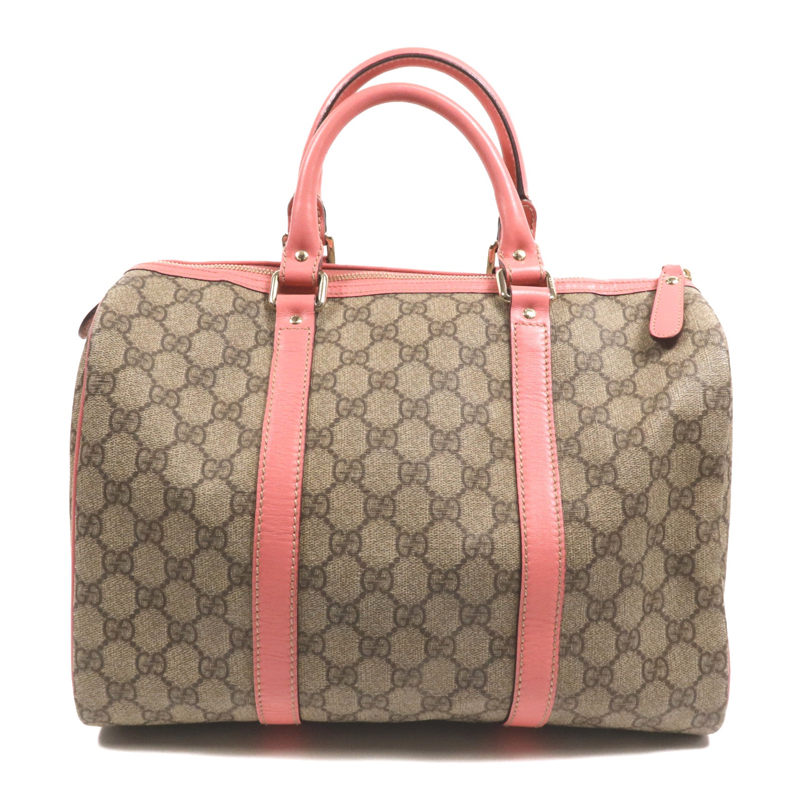 GUCCI 塗層帆布Boston Bag金扣手挽袋