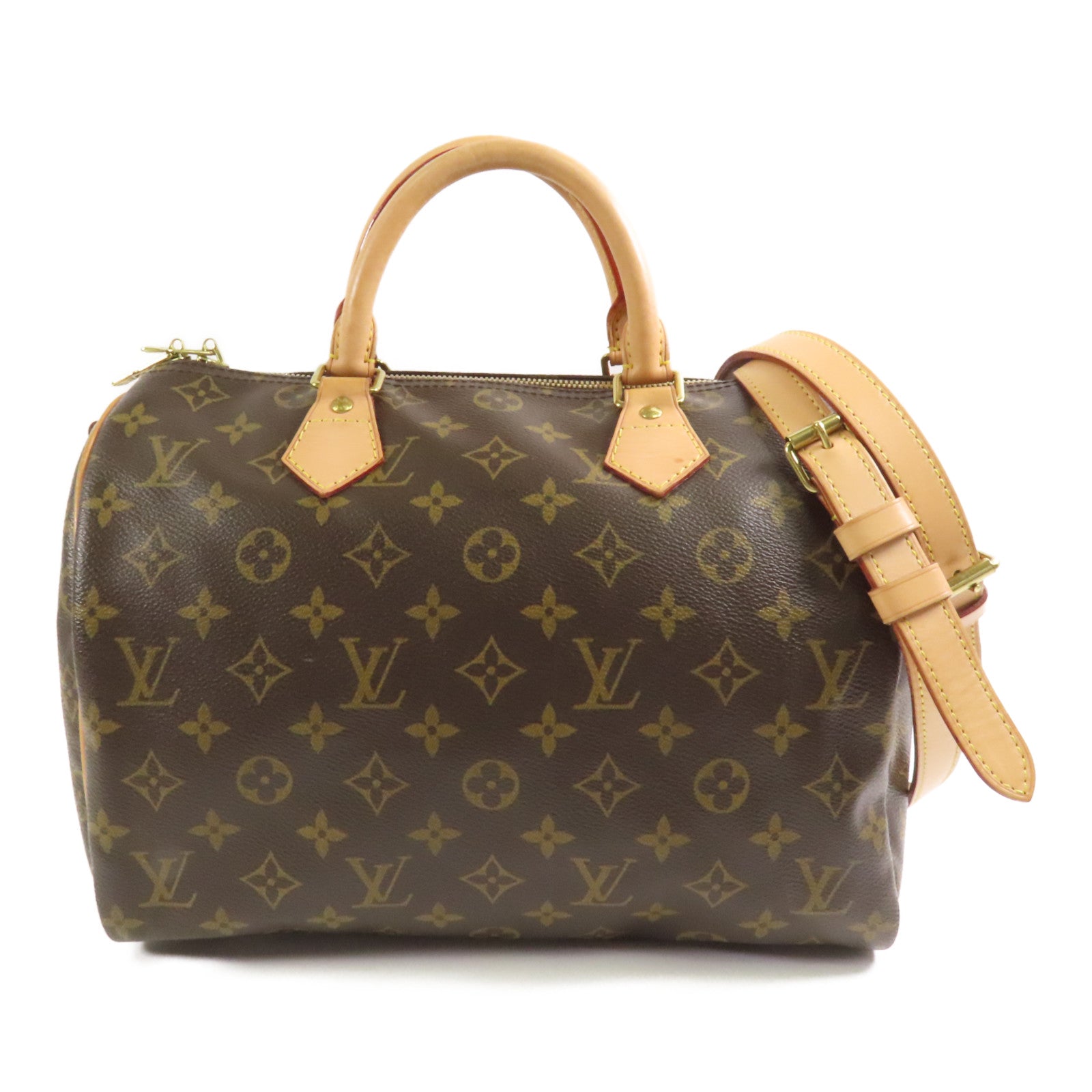 LOUIS VUITTON Monogram Speedy Bandouliere 30金扣手挽肩背兩用袋