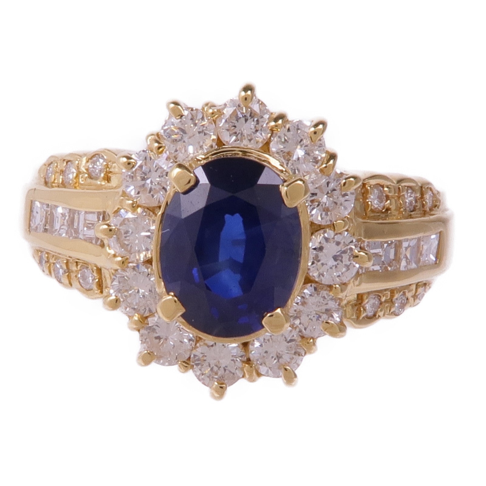 JEWELRY 18K黃金Sapphire Diamond Ring藍寶石/鑽石戒指US#6