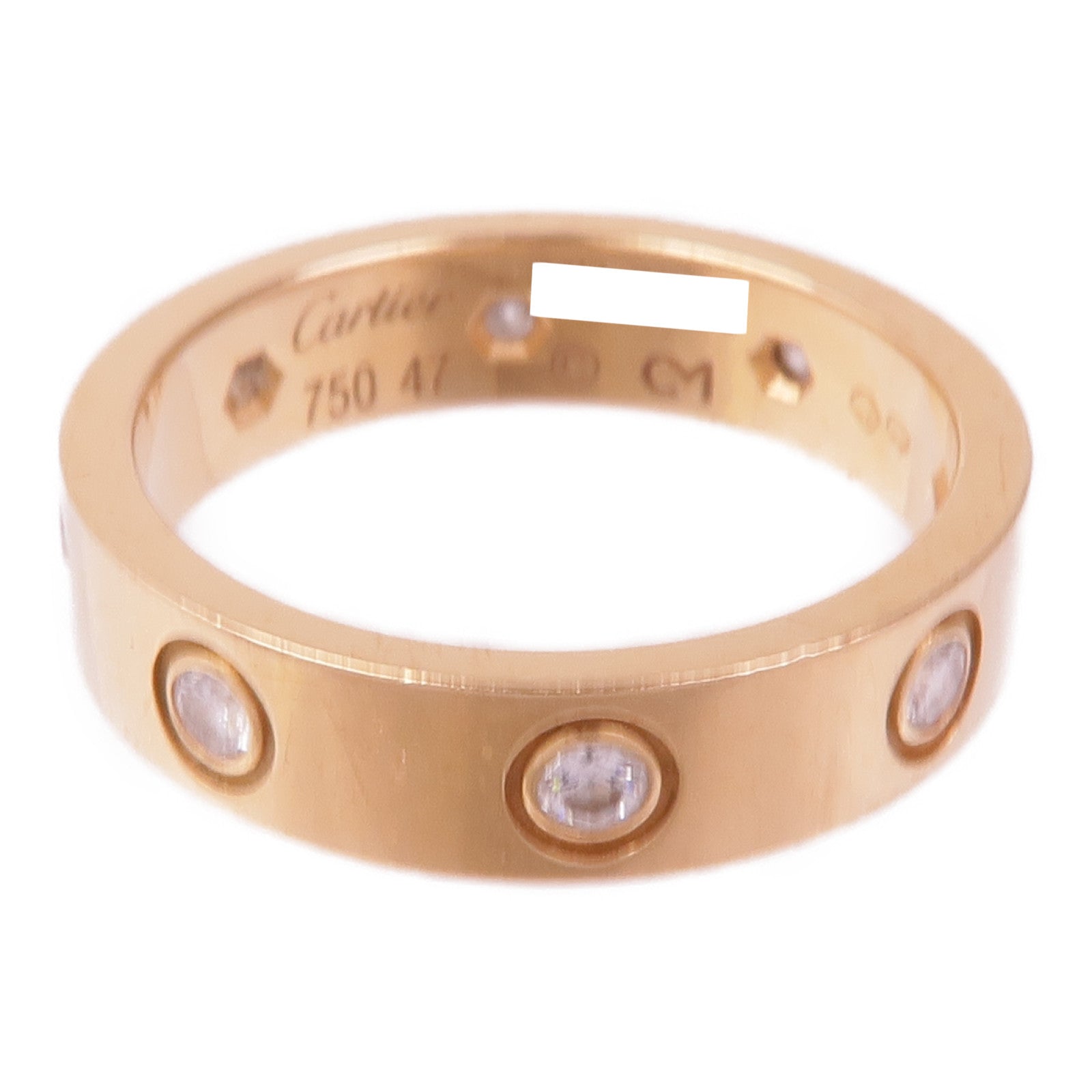 CARTIER 18K黃金Love Ring 8 Diamond鑽石戒指US#4