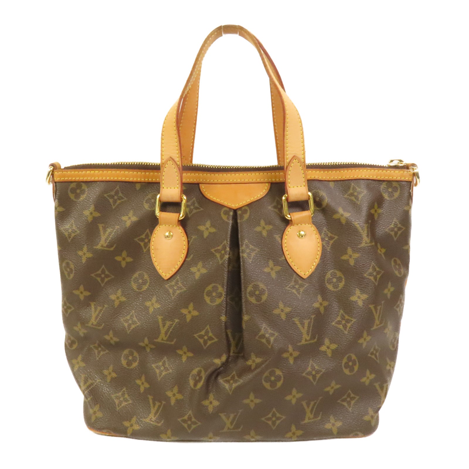 LOUIS VUITTON Monogram Palermo PM金扣手挽肩背兩用袋棕色