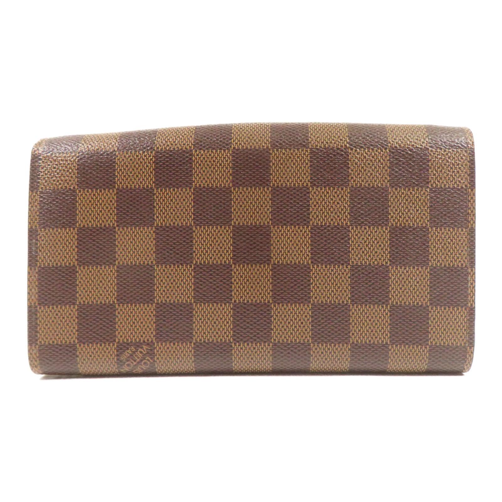 LOUIS VUITTON Damier Ebene Croisette Chain Wallet金扣鏈帶肩背袋