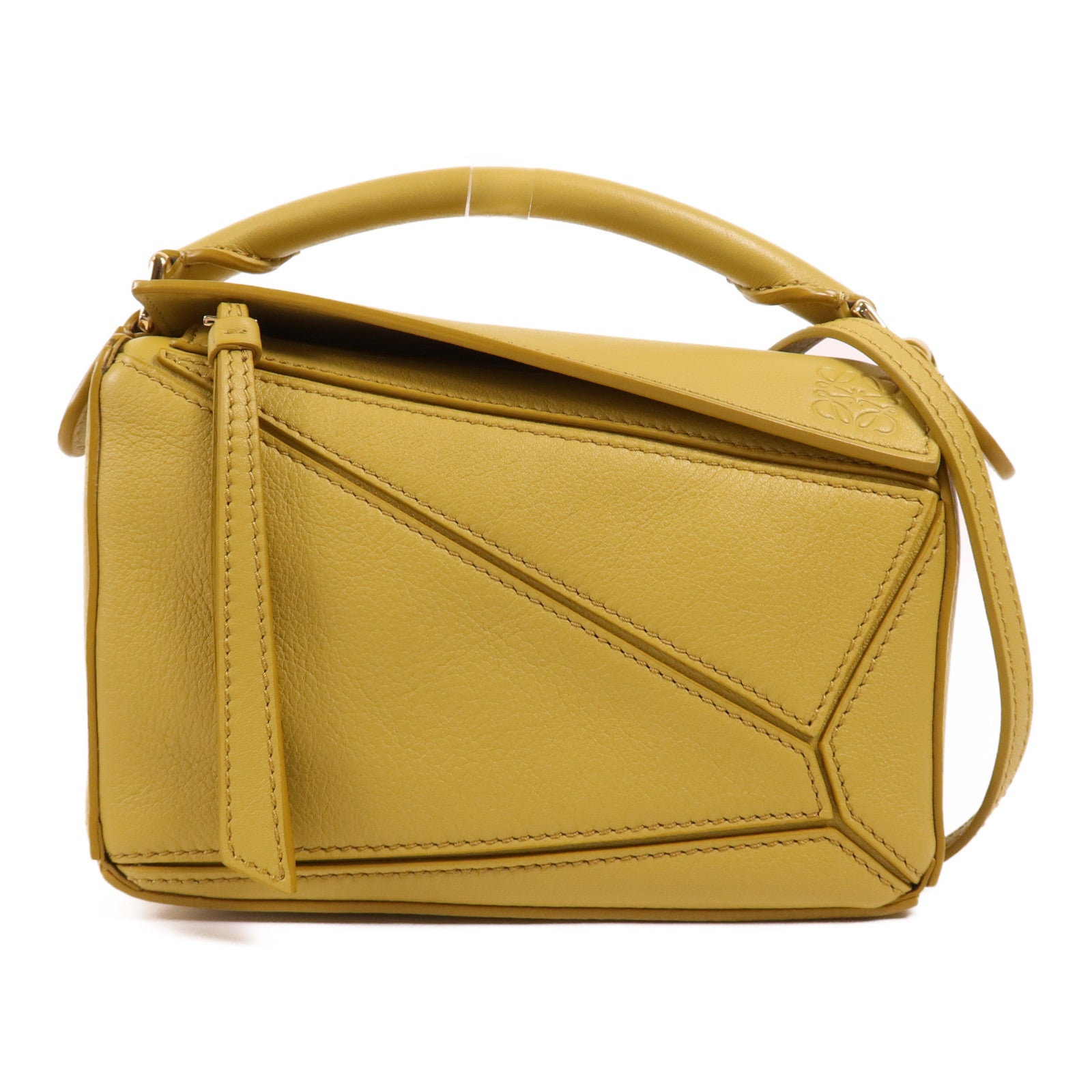 LOEWE 牛皮皮革Mini Puzzle金扣手挽肩背兩用袋