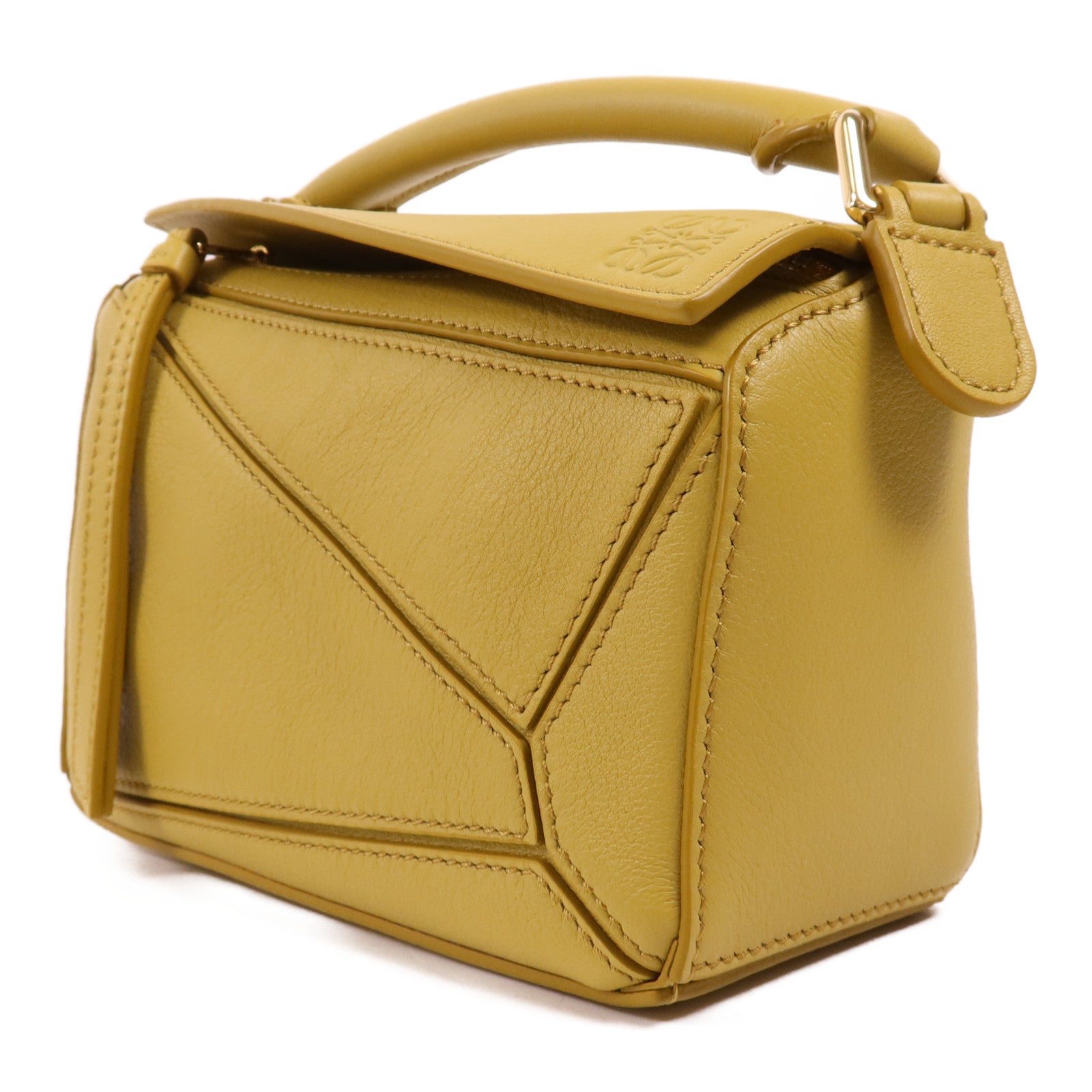 LOEWE 牛皮皮革Mini Puzzle金扣手挽肩背兩用袋