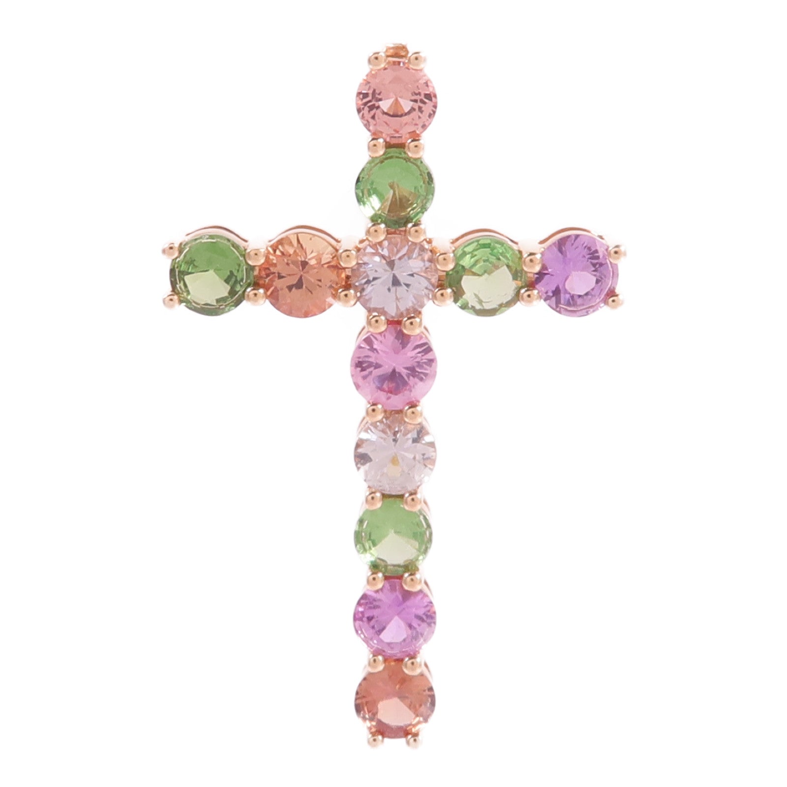 JEWELRY 18K玫瑰金Tsavorite Sapphire Pendant Top沙弗萊石/藍寶石吊墜