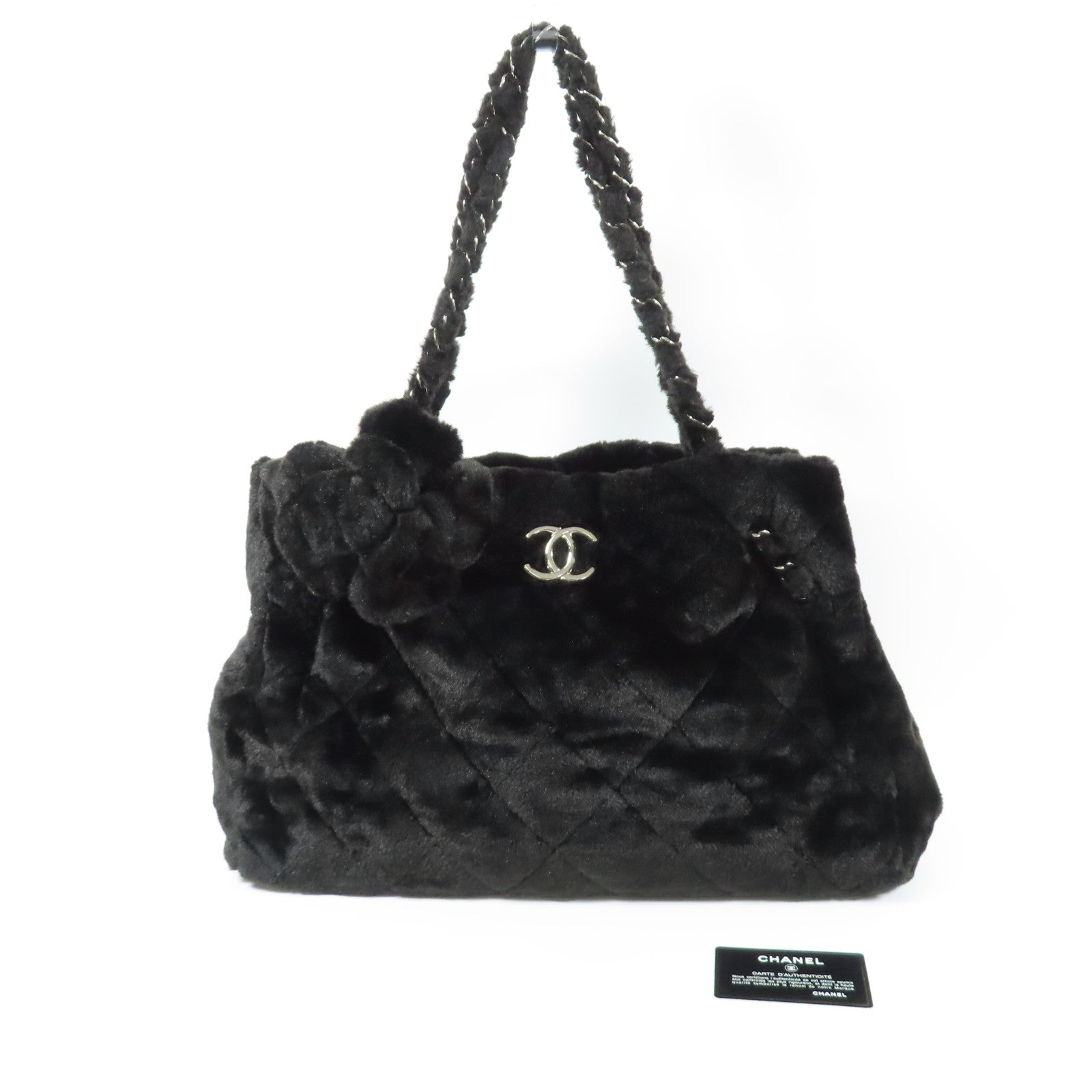 CHANEL【激減優惠】 兎毛Shoulder Bag銀扣肩背袋