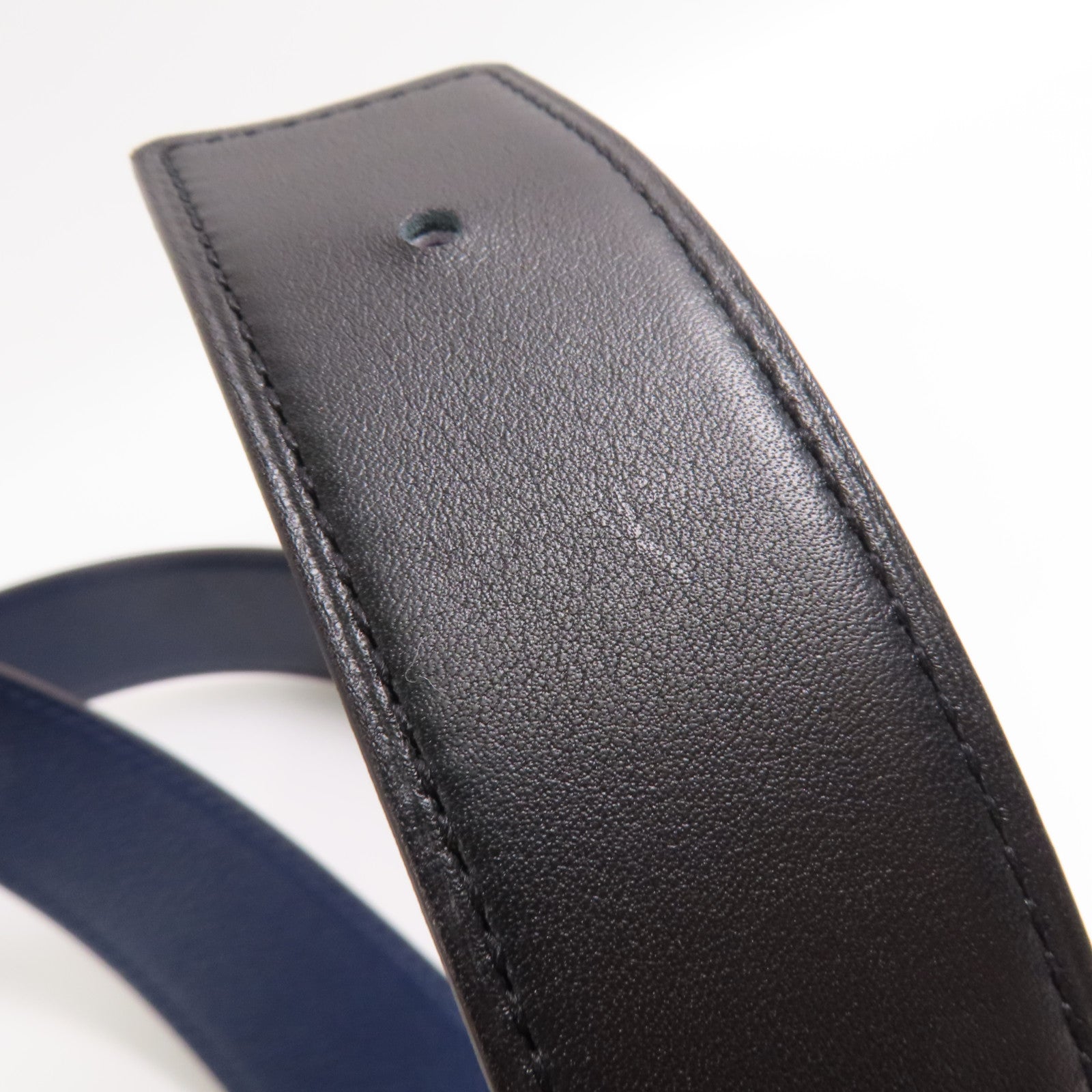 HERMES Epsom/Swift皮革H Belt 90cm金扣皮帶89 Noir