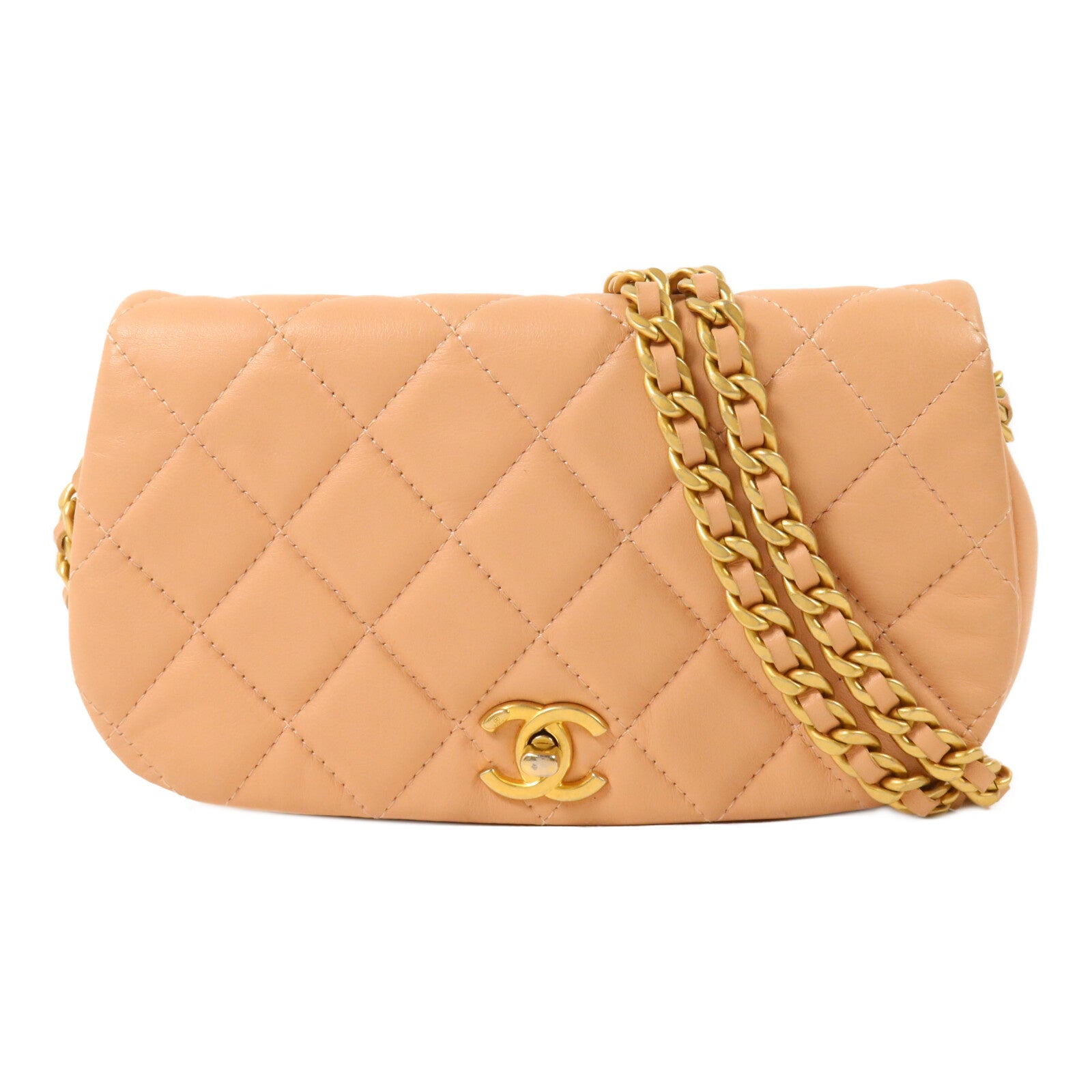 CHANEL 牛皮皮革Chain Shoulder鏈帶肩背袋