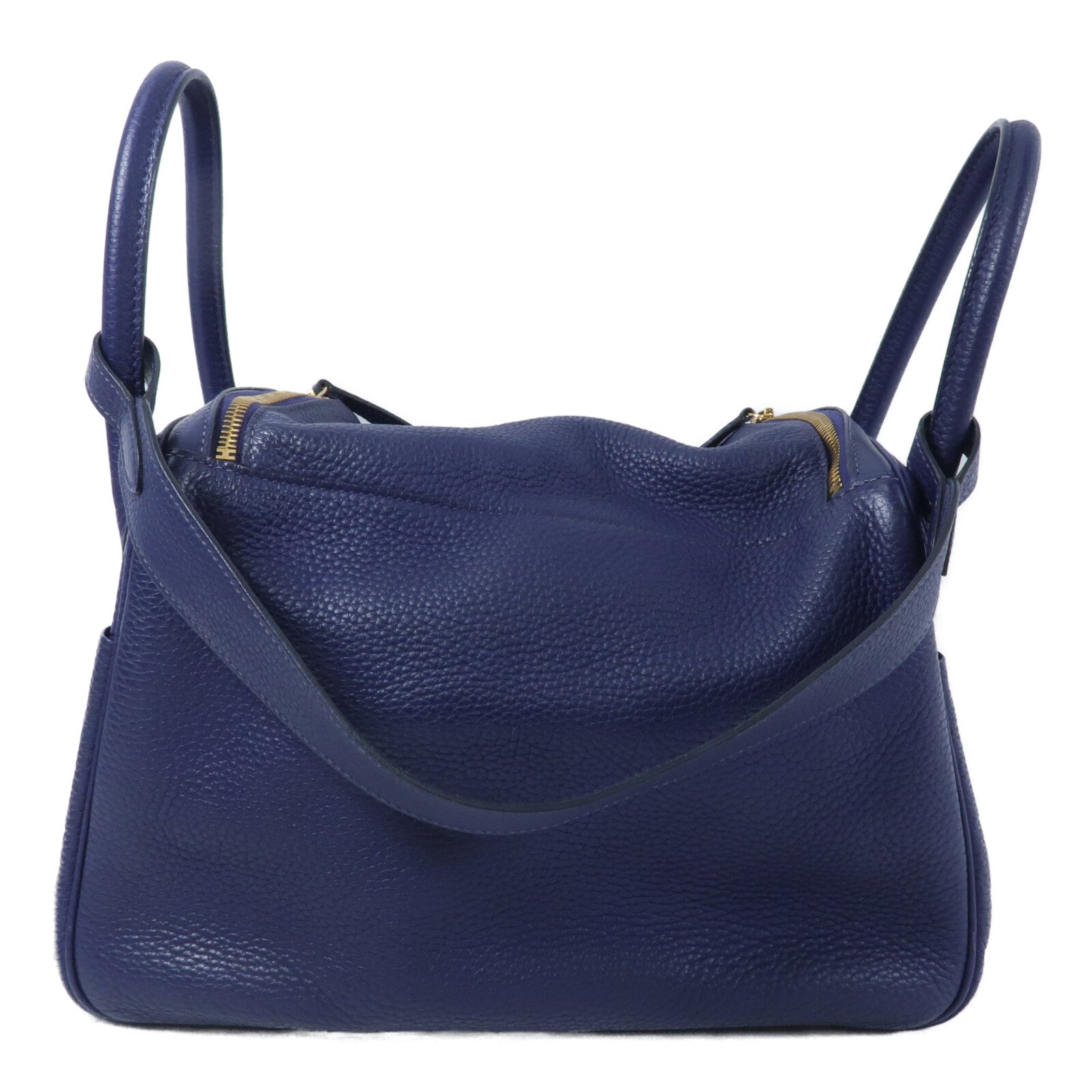 HERMES Clemence皮革Lindy 30手挽肩背兩用袋Bleu Encre
