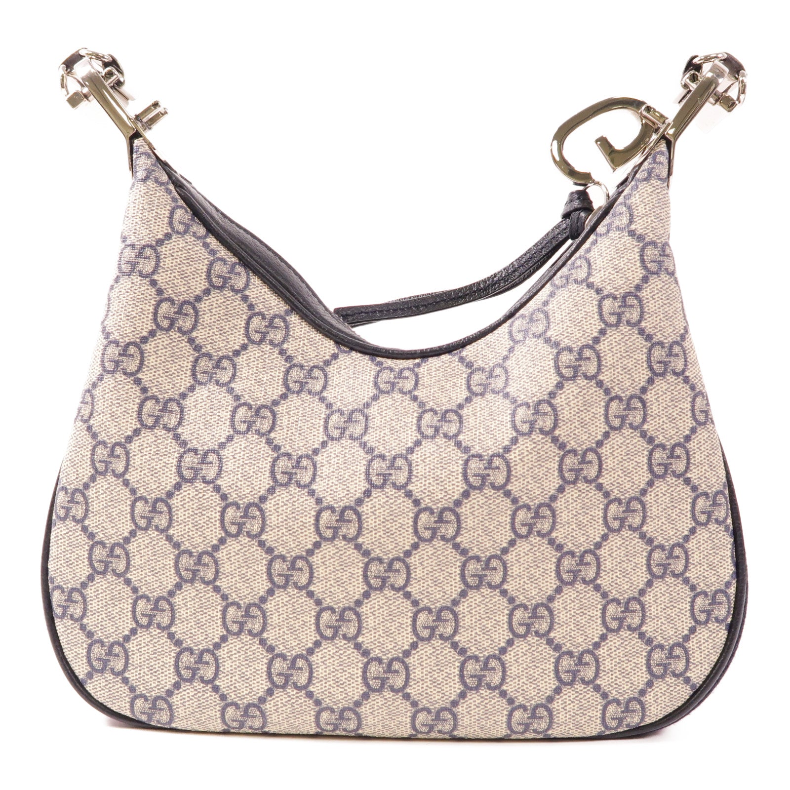 GUCCI GG SHW Attache Small Shoulder Bag 699409 Coated Canvas Navy/Beige/Red