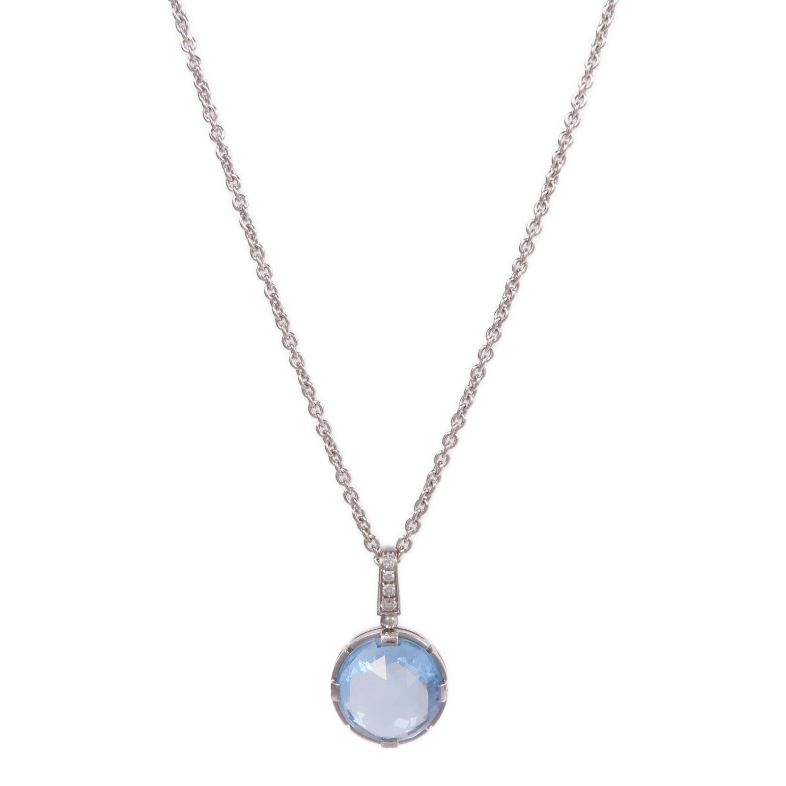 BVLGARI 【激減優惠】18K白金Parentesi Cocktail Necklace藍色黃玉/鑽石項鍊