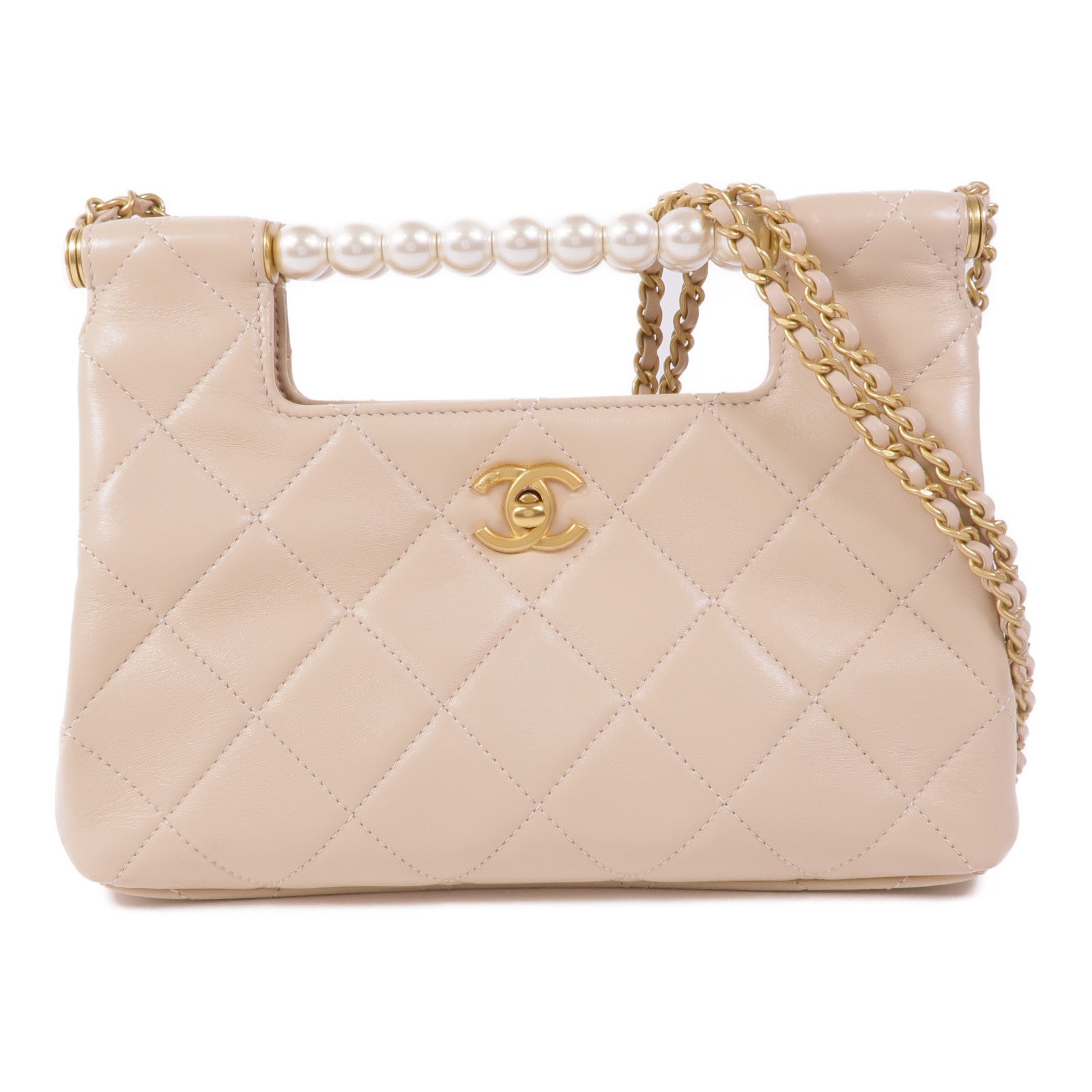 CHANEL 【激減優惠】牛皮皮革Chain Shoulder金扣鏈帶肩背袋