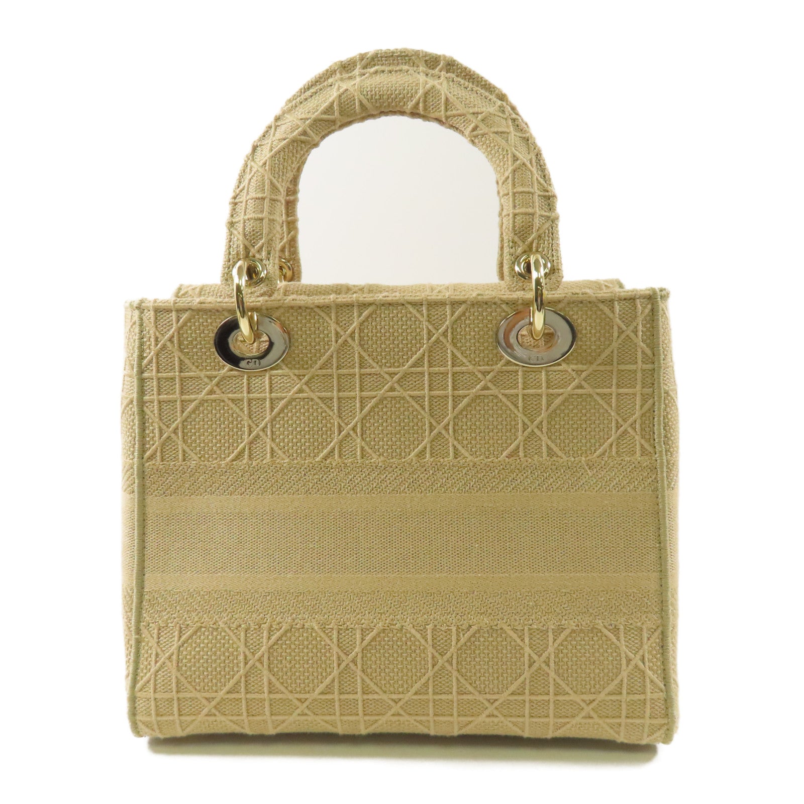 Dior 帆布Lady Dior金扣手挽肩背兩用袋