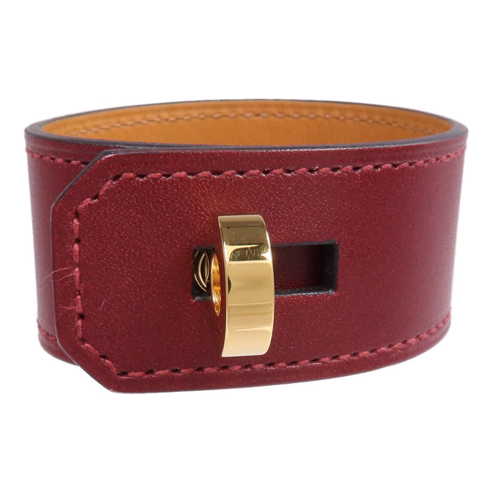 HERMES 【激減優惠】Box Calf皮革Hip Hop Bracelet金扣手帶