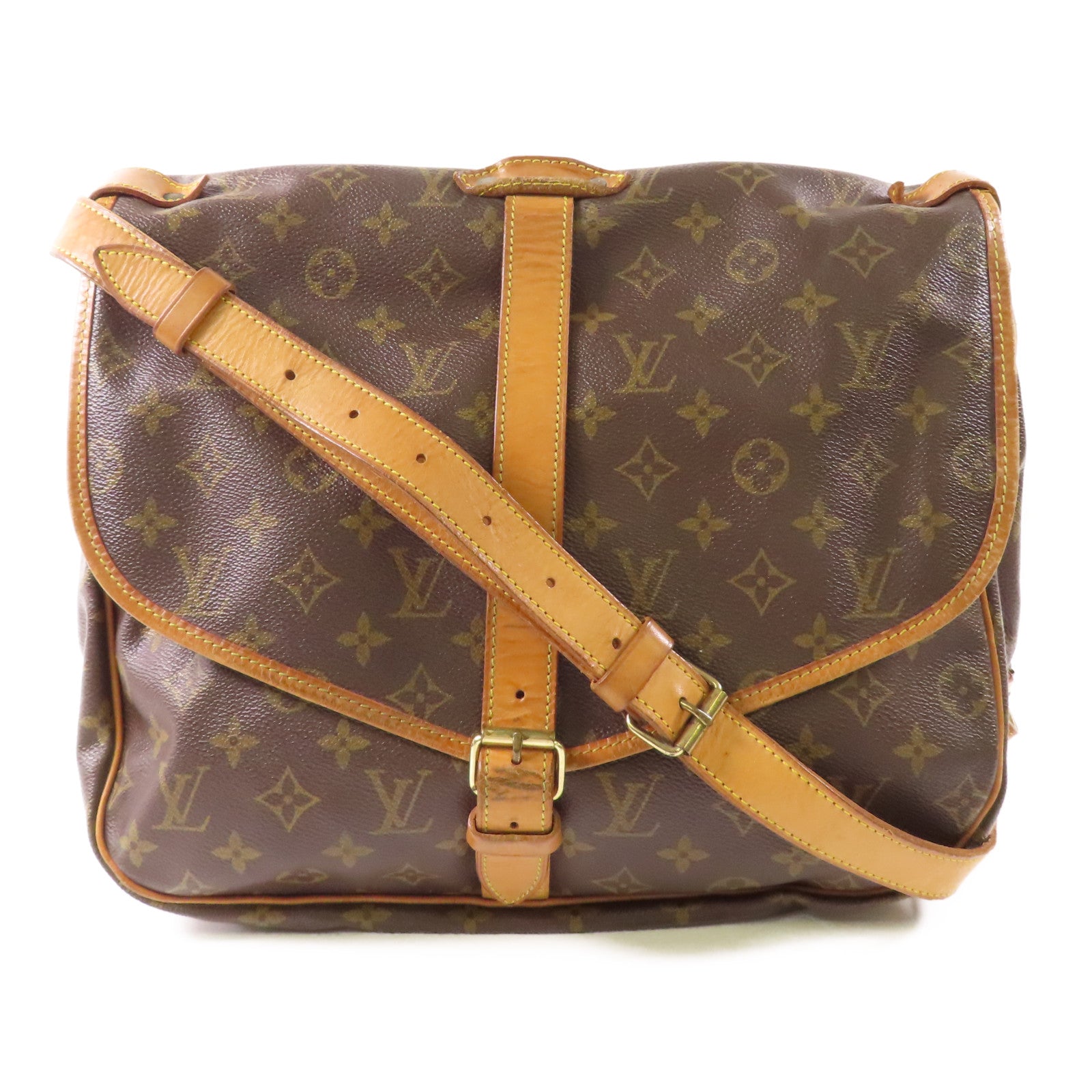LOUIS VUITTON LV GHW Saumur 35 Crossbody Shoulder Bag M42254 Monogram Brown