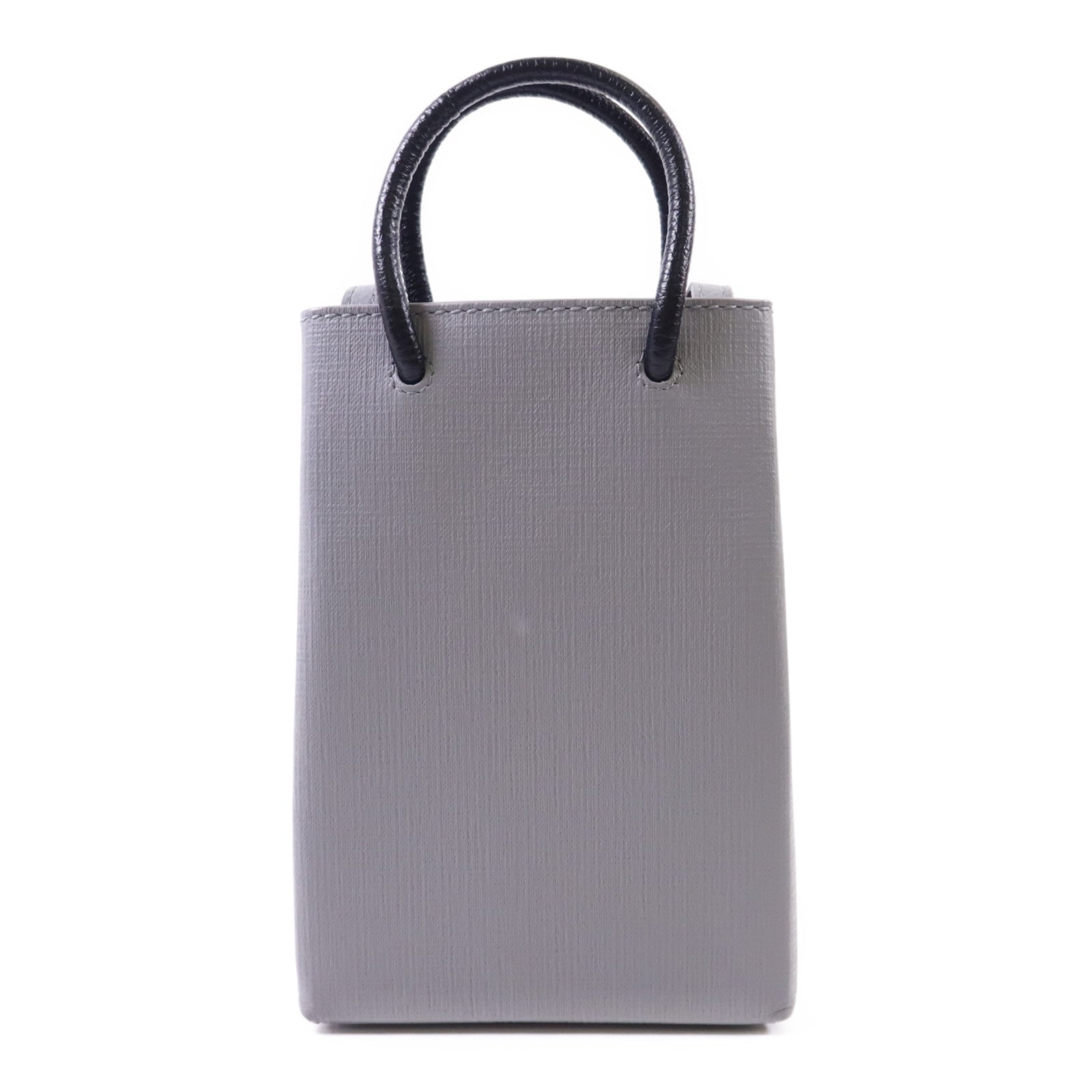 BALENCIAGA 牛皮皮革Mini Shopping Phone Holder銀扣手挽肩背兩用袋