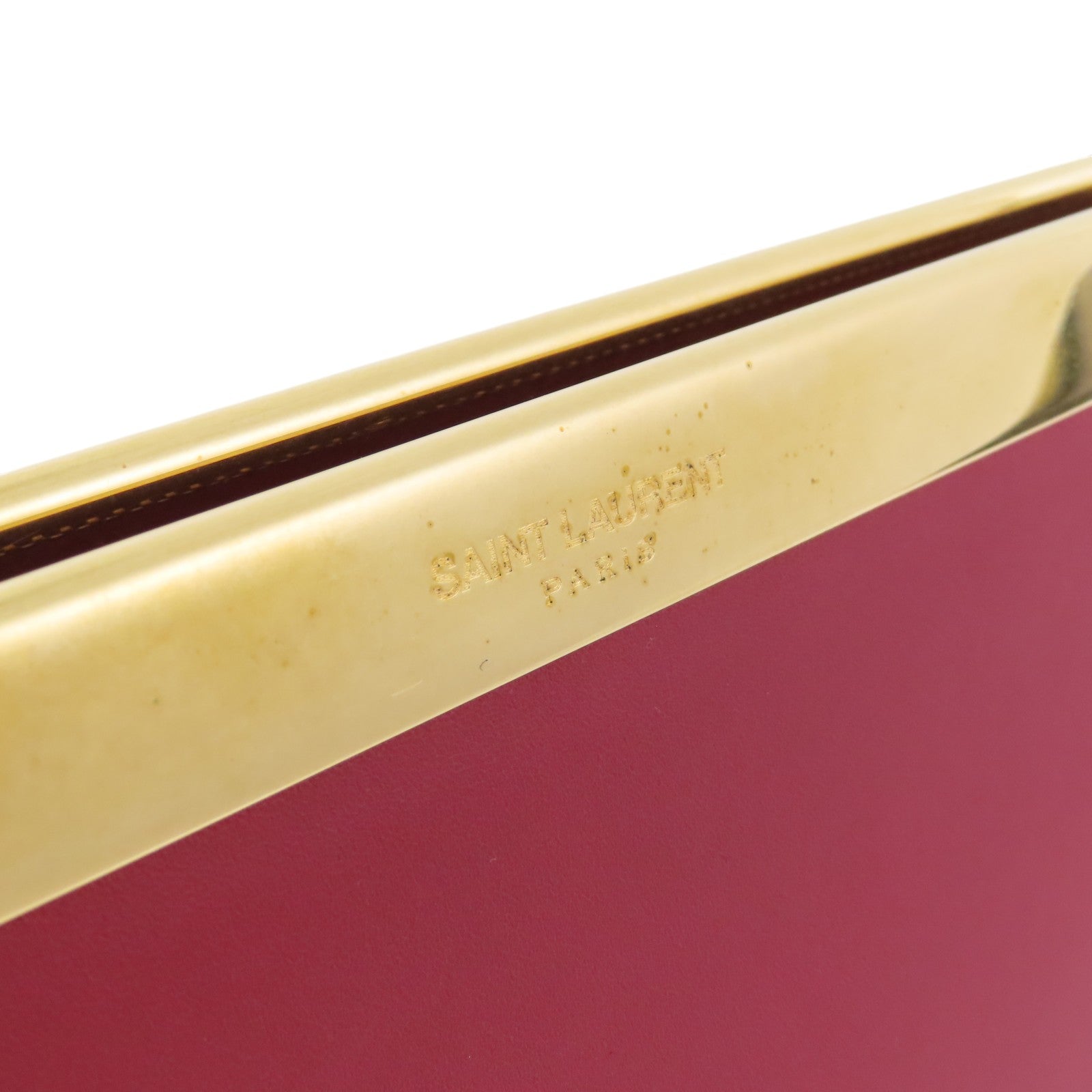 SAINT LAURENT 牛皮皮革Clutch Bag金扣手拿包