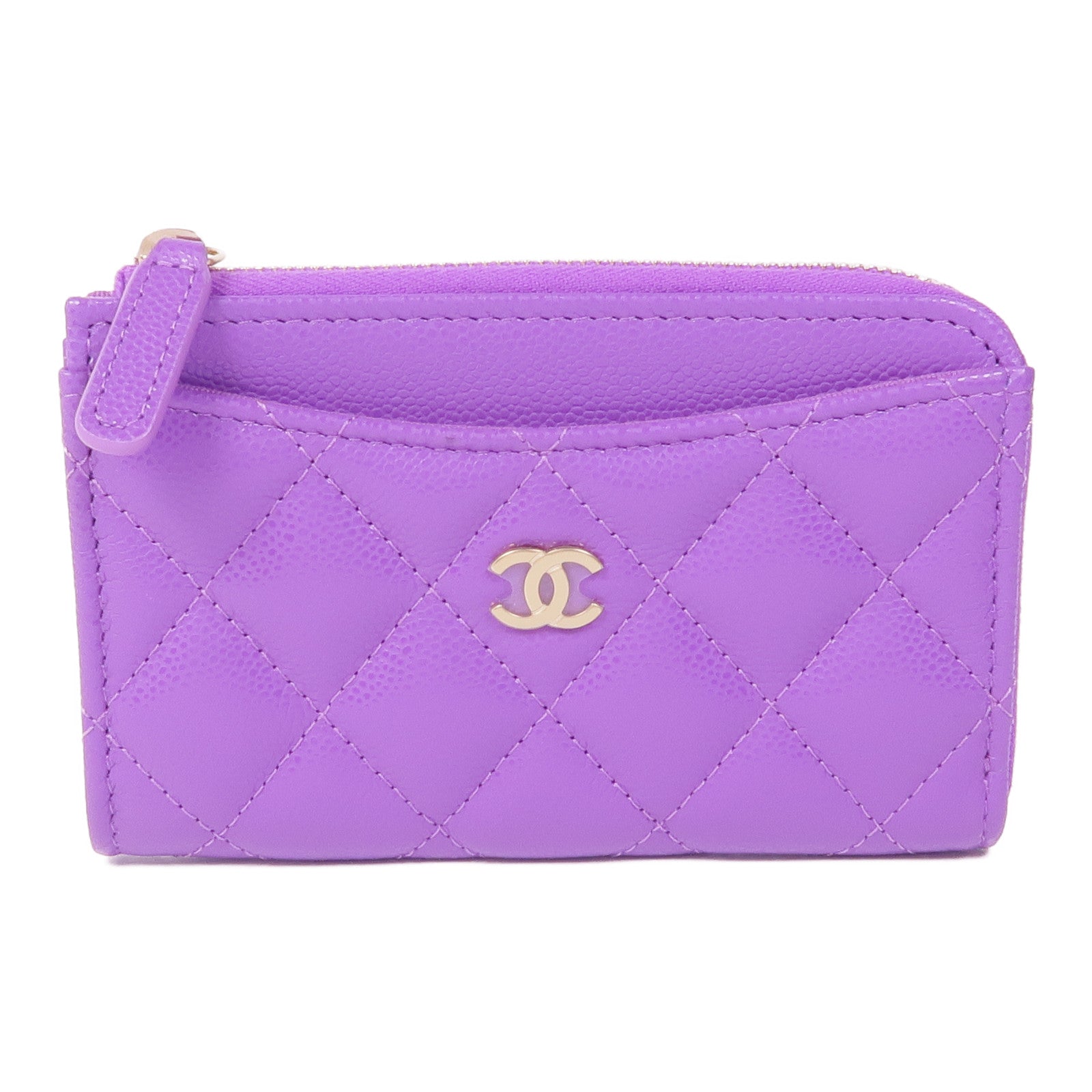 CHANEL 牛皮皮革Card/Coin Case金扣零錢包/卡片套