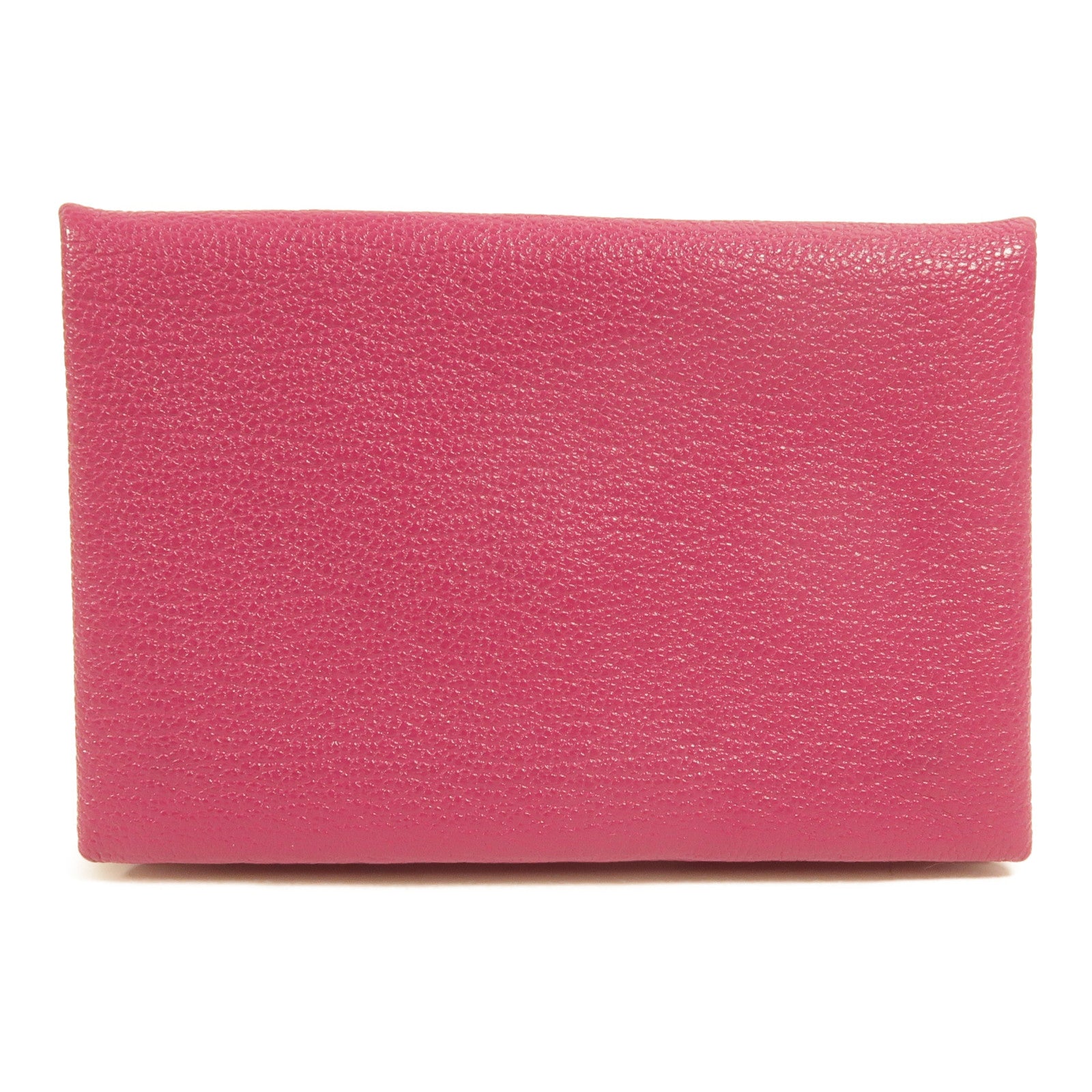 HERMES Chevre皮革Calvi卡片套Rose Pourpre