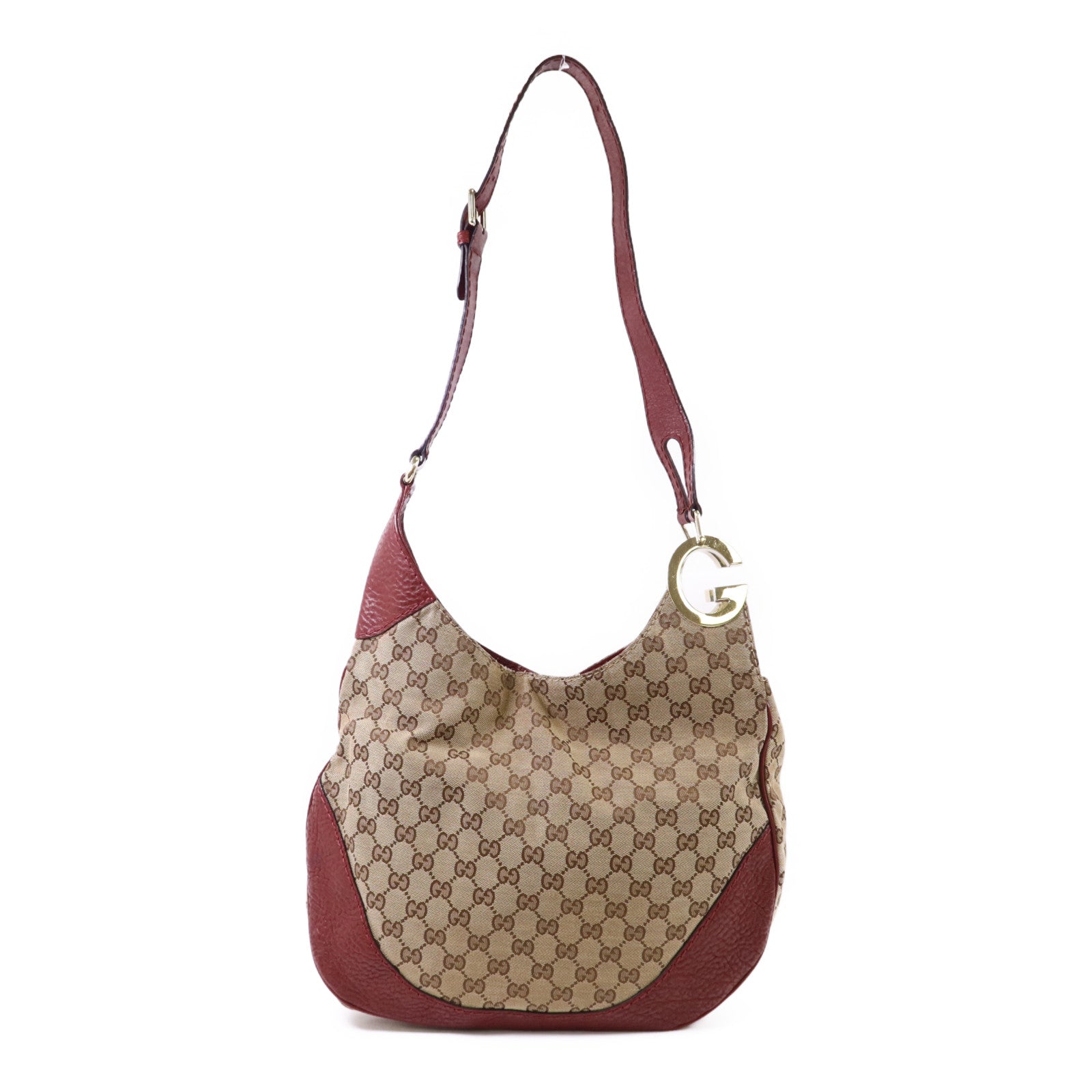GUCCI 塗層帆布Shoulder Bag金扣肩背袋