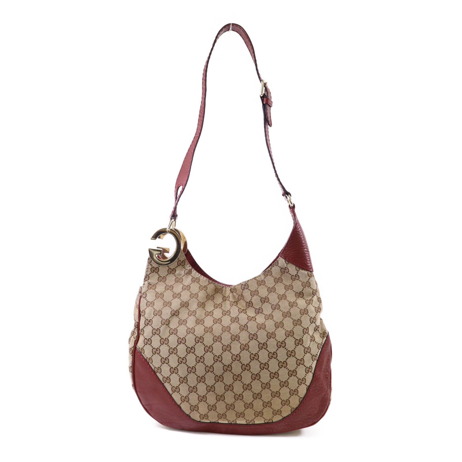 GUCCI 塗層帆布Shoulder Bag金扣肩背袋
